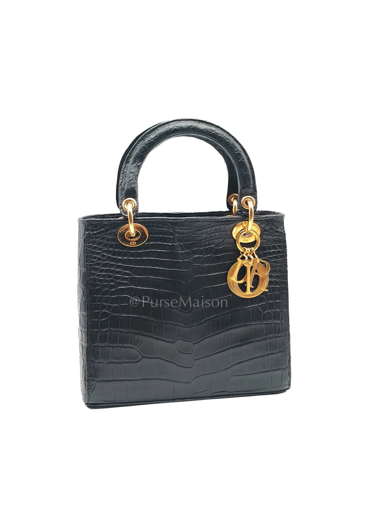 Lady Dior Medium Vintage in Matte Crocodile Leather Handbag | Purse Maison Luxury Bags Shop
