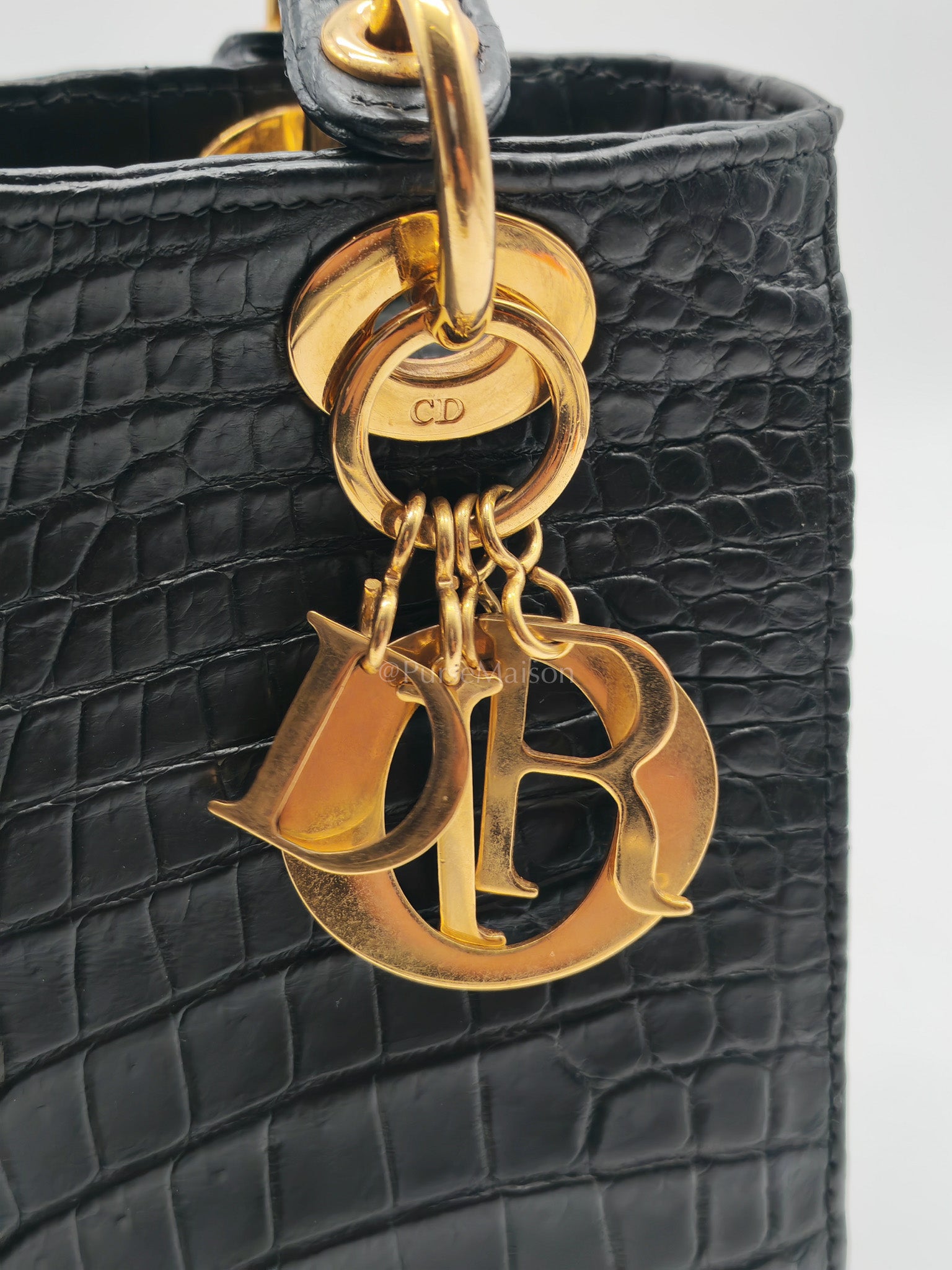 Lady Dior Medium Vintage in Matte Crocodile Leather Handbag | Purse Maison Luxury Bags Shop