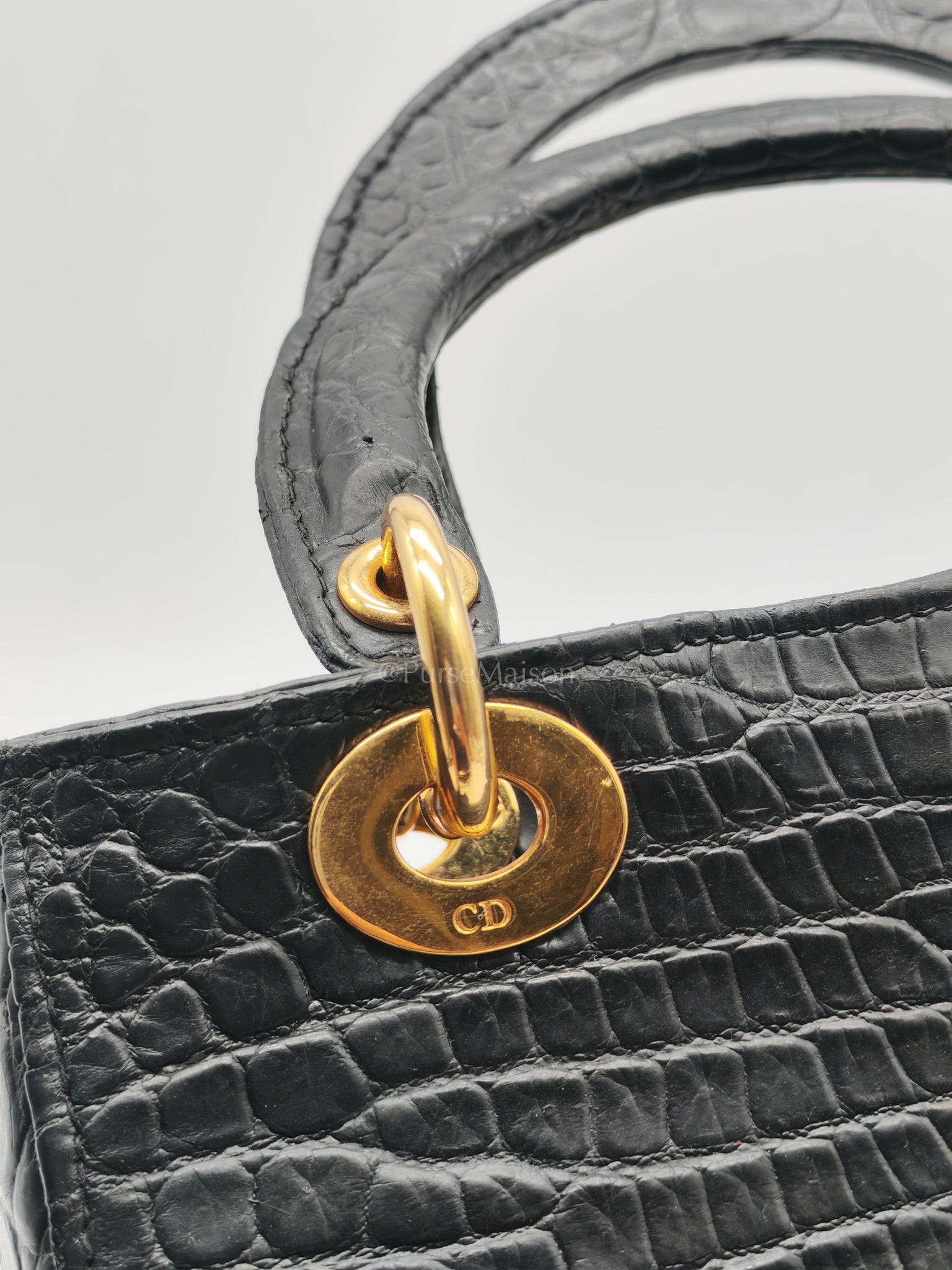 Lady Dior Medium Vintage in Matte Crocodile Leather Handbag | Purse Maison Luxury Bags Shop