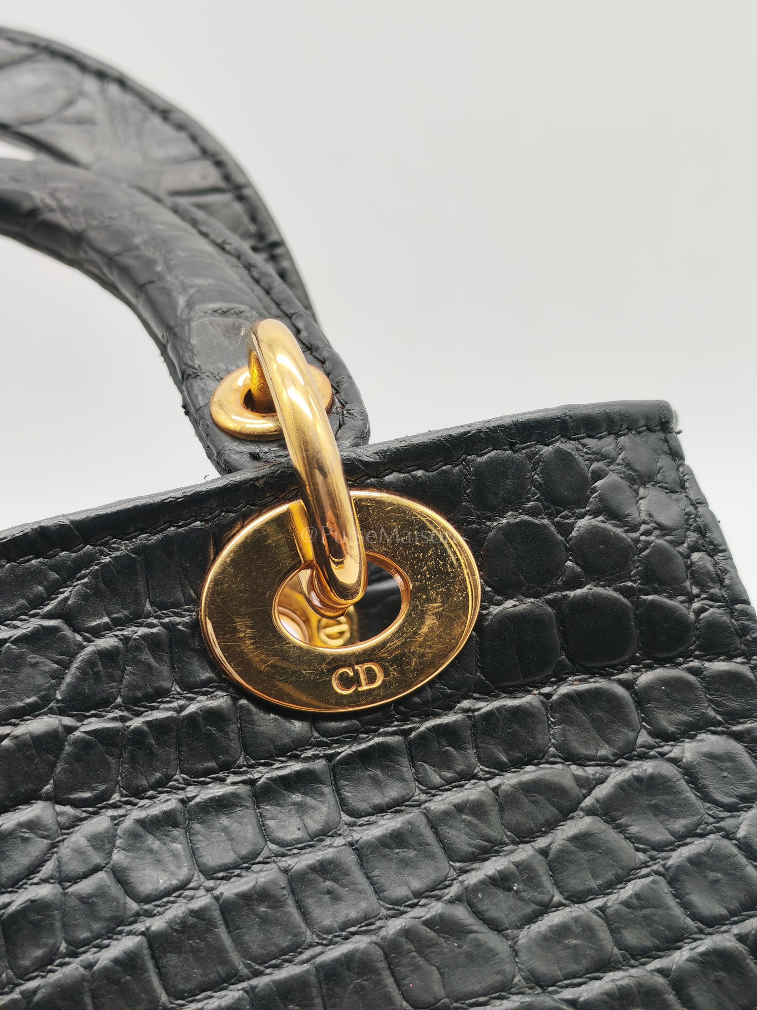Lady Dior Medium Vintage in Matte Crocodile Leather Handbag | Purse Maison Luxury Bags Shop
