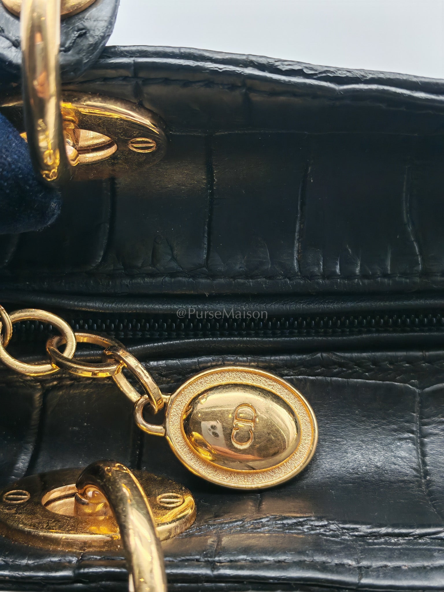 Lady Dior Medium Vintage in Matte Crocodile Leather Handbag | Purse Maison Luxury Bags Shop