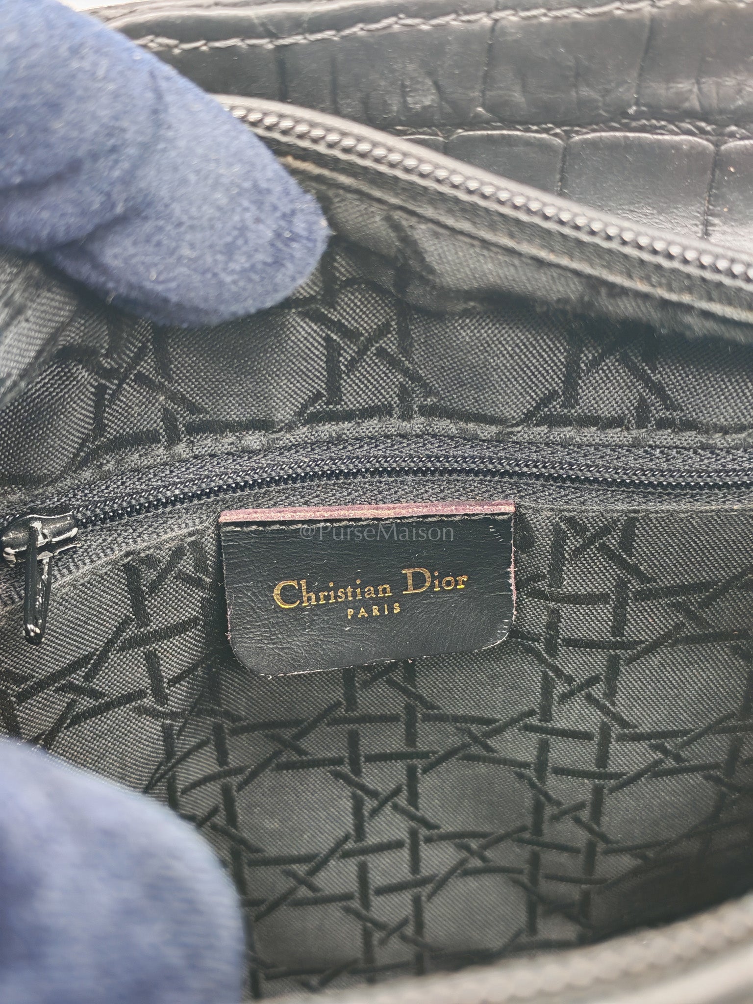 Lady Dior Medium Vintage in Matte Crocodile Leather Handbag | Purse Maison Luxury Bags Shop