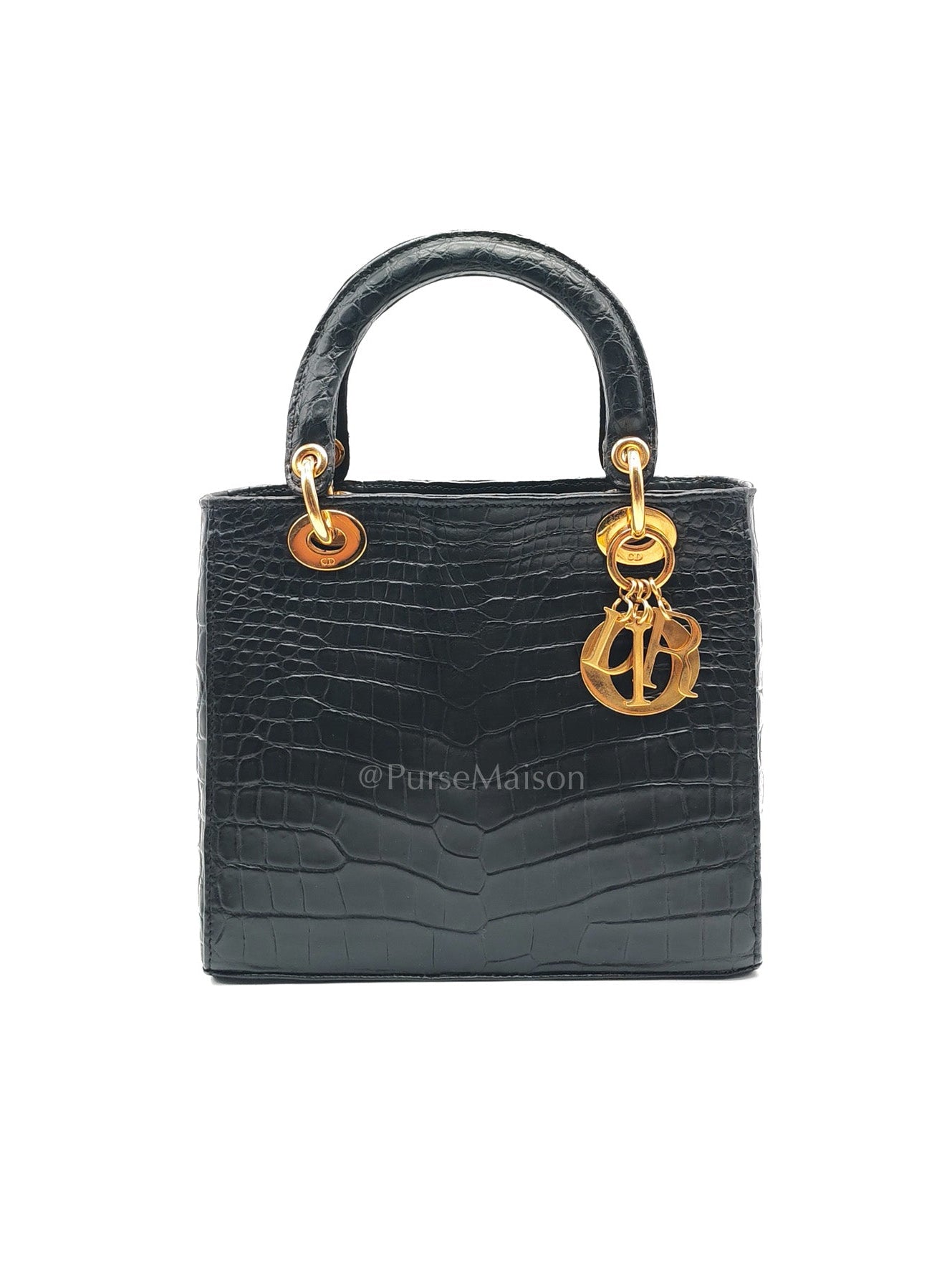 Lady Dior Medium Vintage in Matte Crocodile Leather Handbag | Purse Maison Luxury Bags Shop