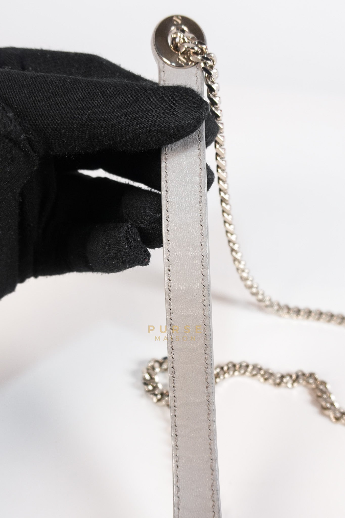 Lady Dior Mini Bag in Gray Quilted Leather & Silver Hardware | Purse Maison Luxury Bags Shop