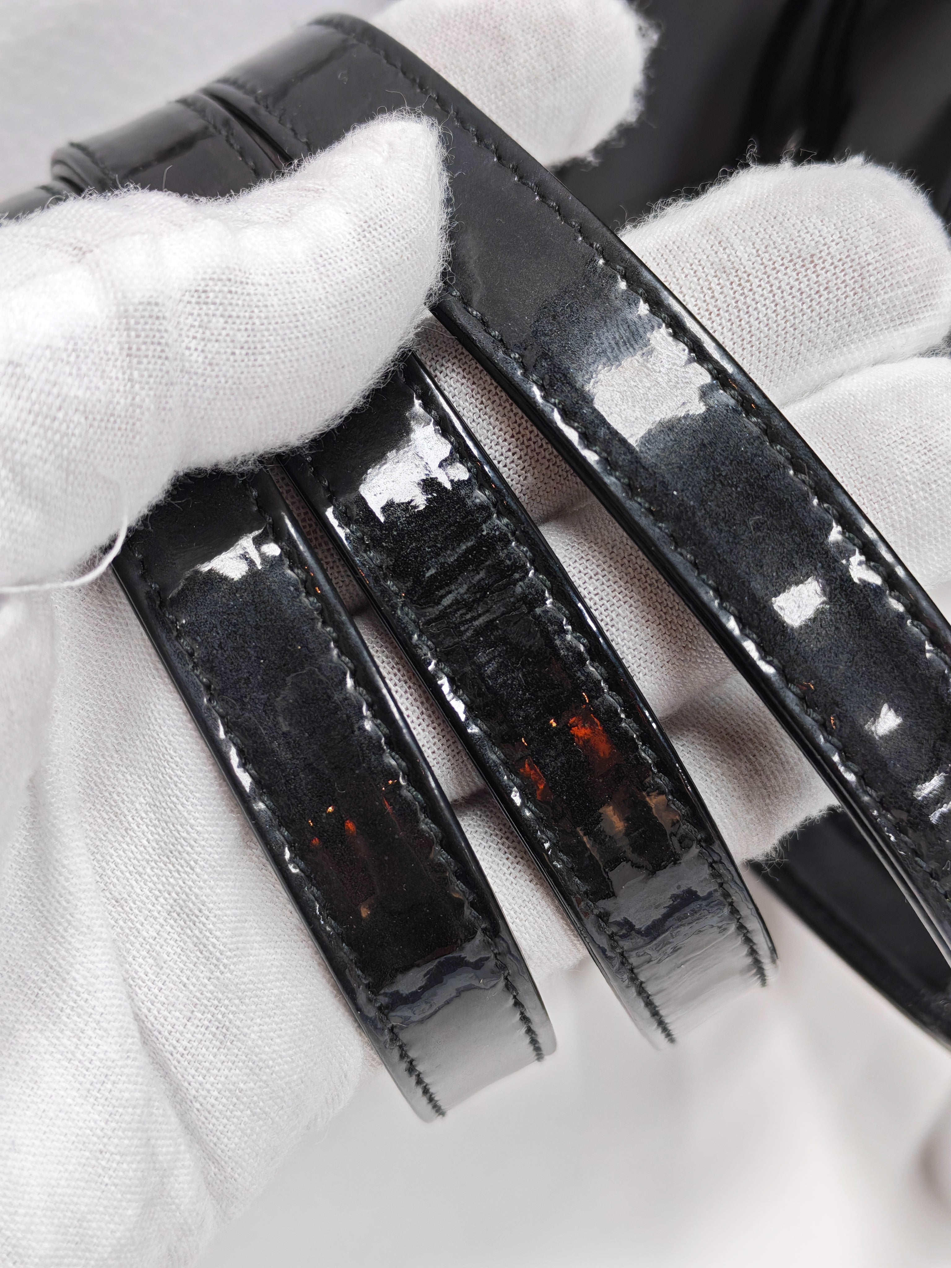 Lady Dior Mini in Black Patent Leather and Silver Hardware | Purse Maison Luxury Bags Shop