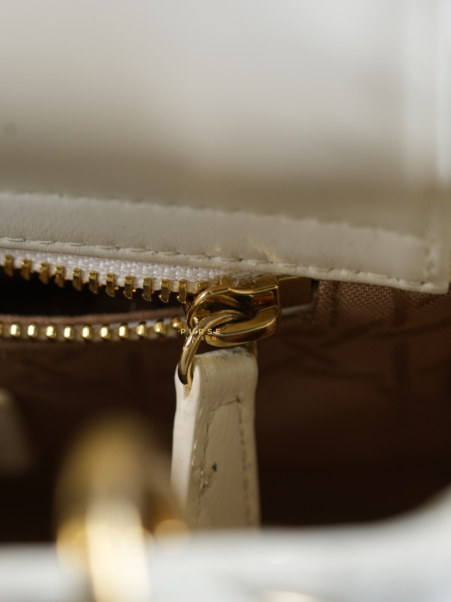 Lady Dior Mini White Lambskin Leather in Light Gold Hardware | Purse Maison Luxury Bags Shop