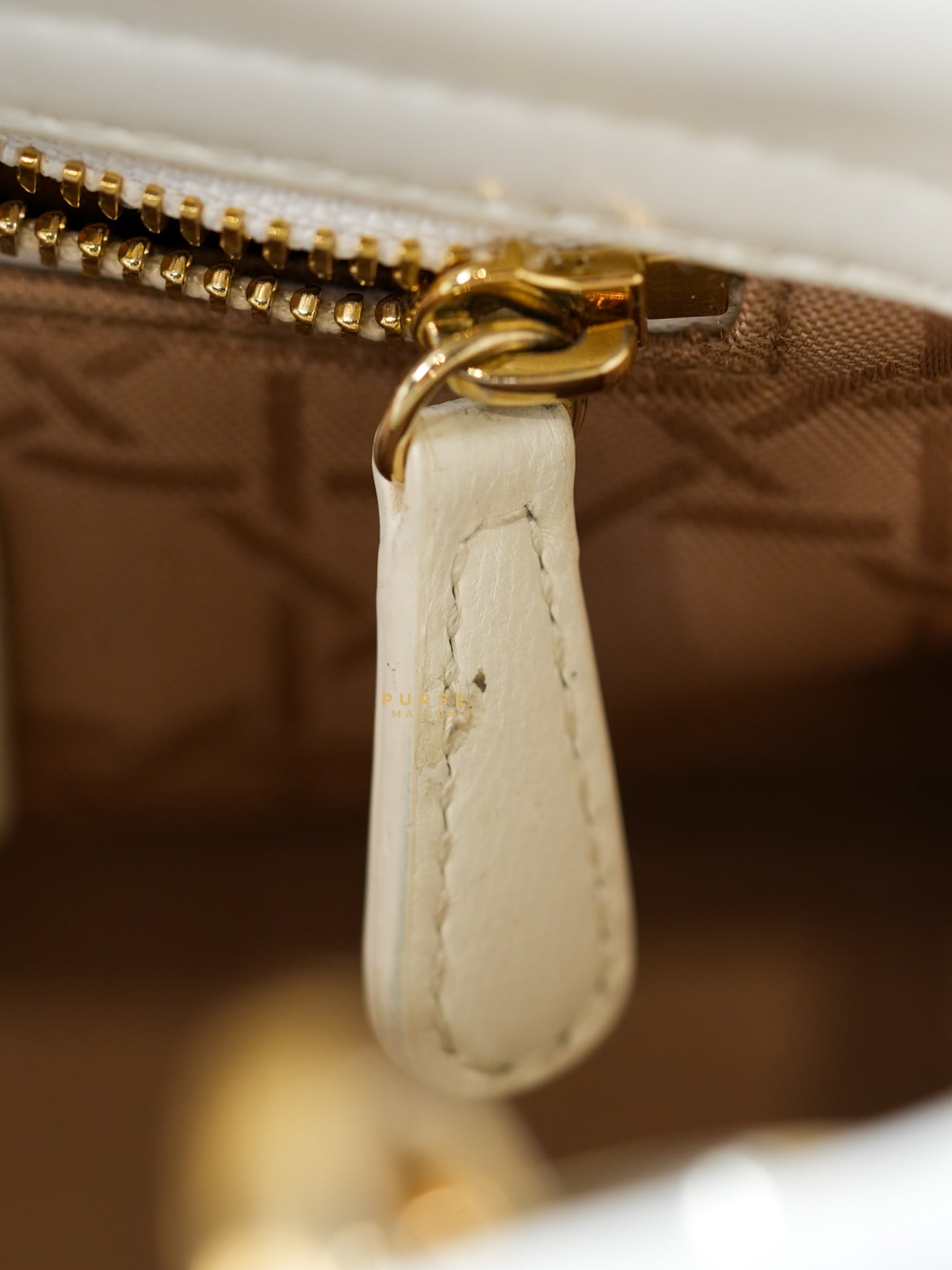 Lady Dior Mini White Lambskin Leather in Light Gold Hardware | Purse Maison Luxury Bags Shop