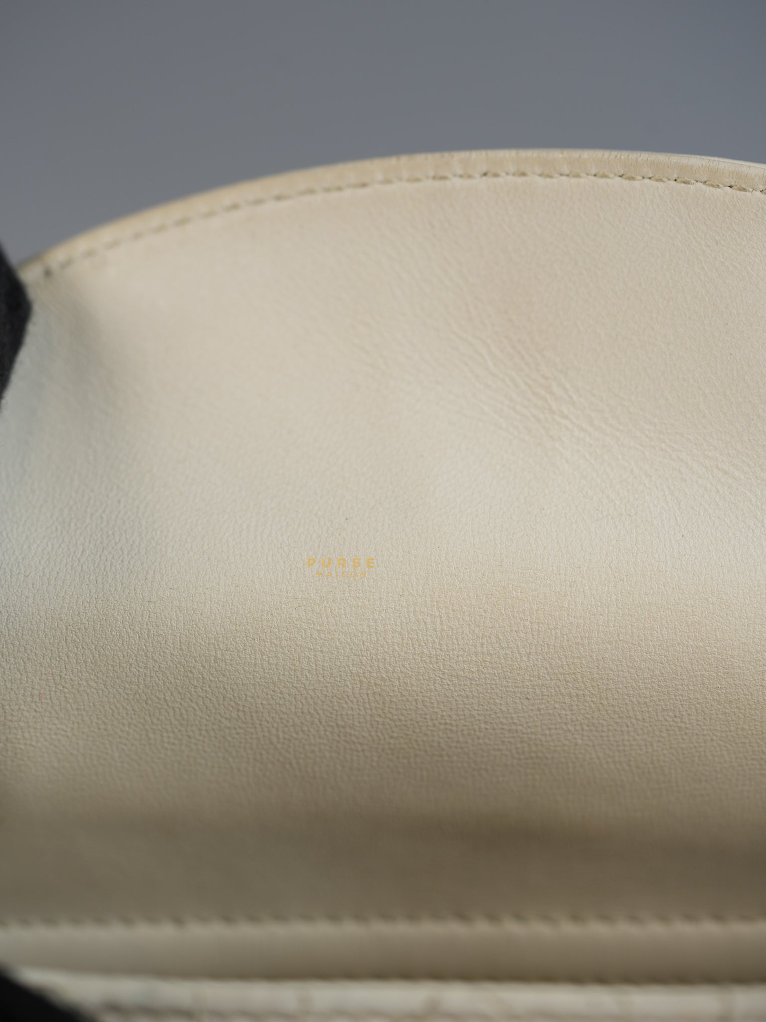 Lady Dior Mini White Lambskin Leather in Light Gold Hardware | Purse Maison Luxury Bags Shop