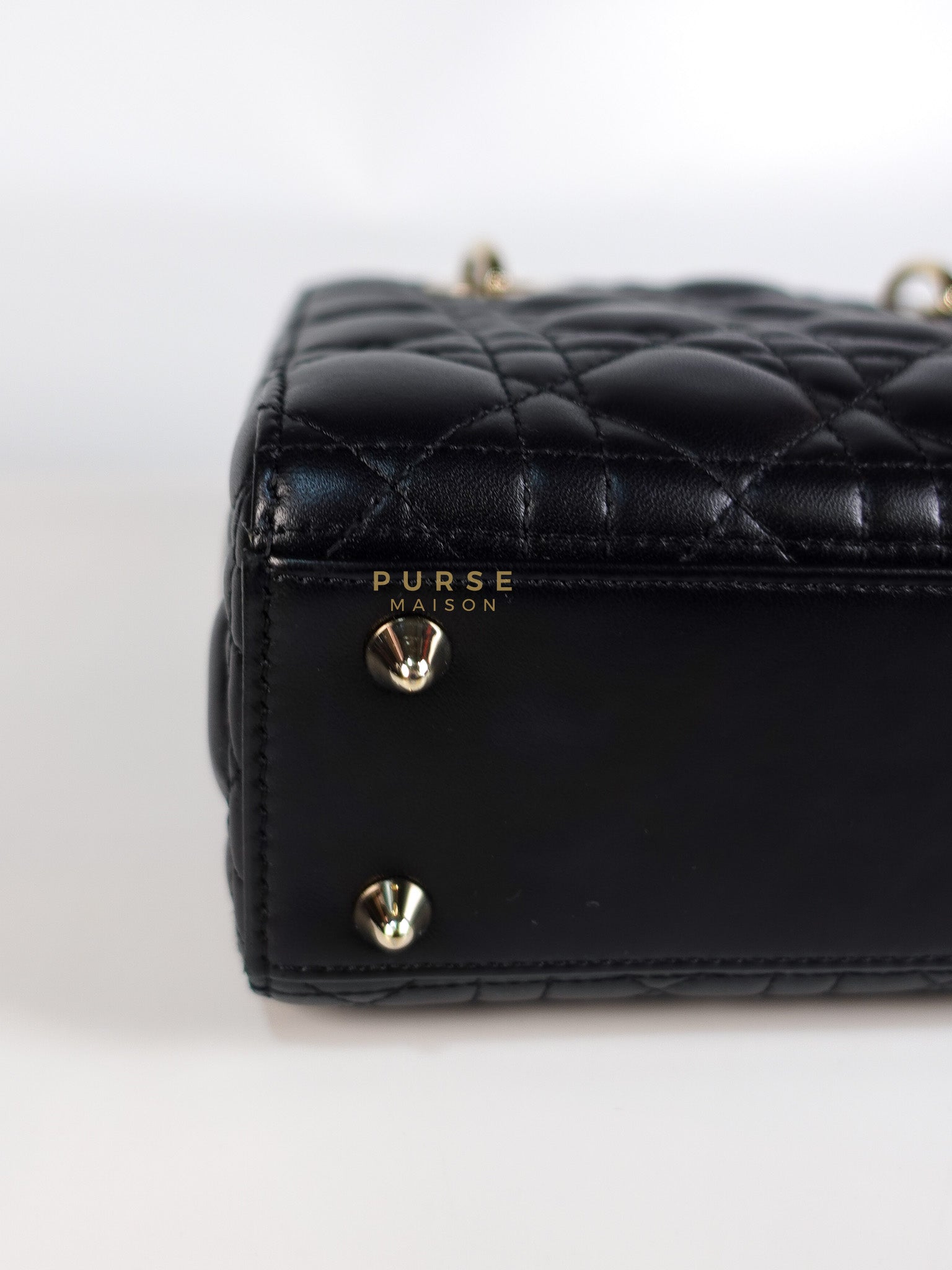 Lady Dior My ABCDior Small Bag in Black Quilted Lambskin Leather & Light Gold Hardware | Purse Maison Luxury Bags Shop