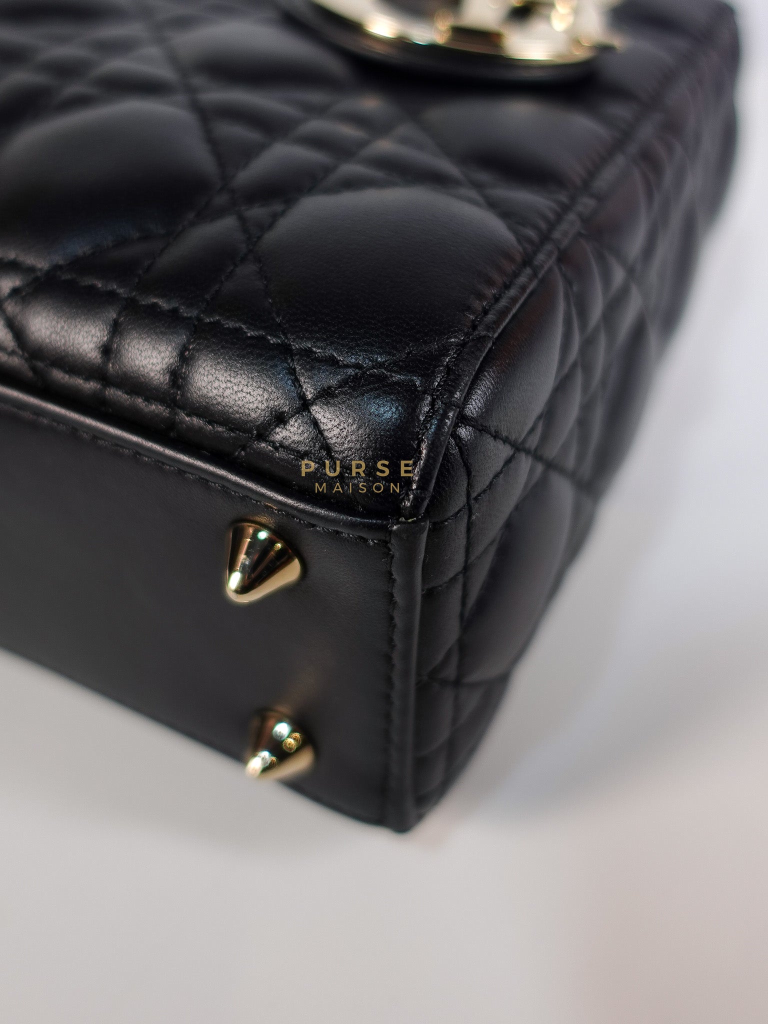 Lady Dior My ABCDior Small Bag in Black Quilted Lambskin Leather & Light Gold Hardware | Purse Maison Luxury Bags Shop