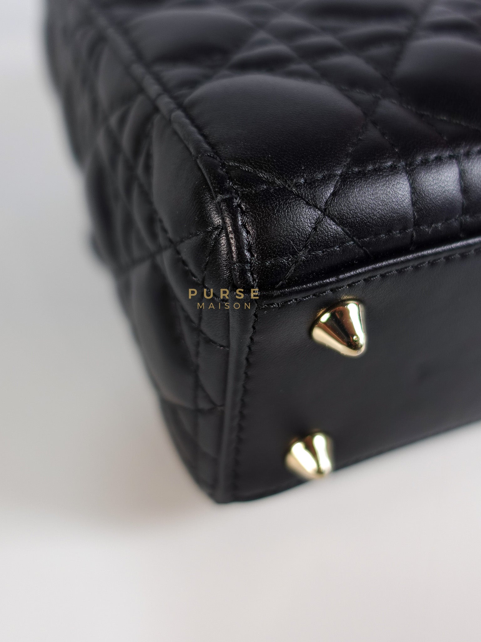 Lady Dior My ABCDior Small Bag in Black Quilted Lambskin Leather & Light Gold Hardware | Purse Maison Luxury Bags Shop