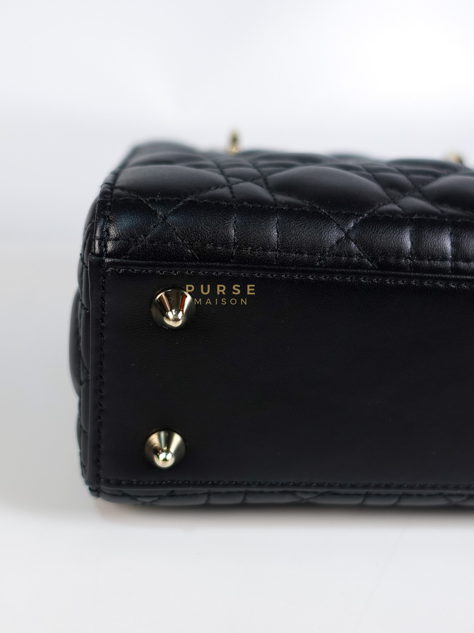 Lady Dior My ABCDior Small Bag in Black Quilted Lambskin Leather & Light Gold Hardware | Purse Maison Luxury Bags Shop