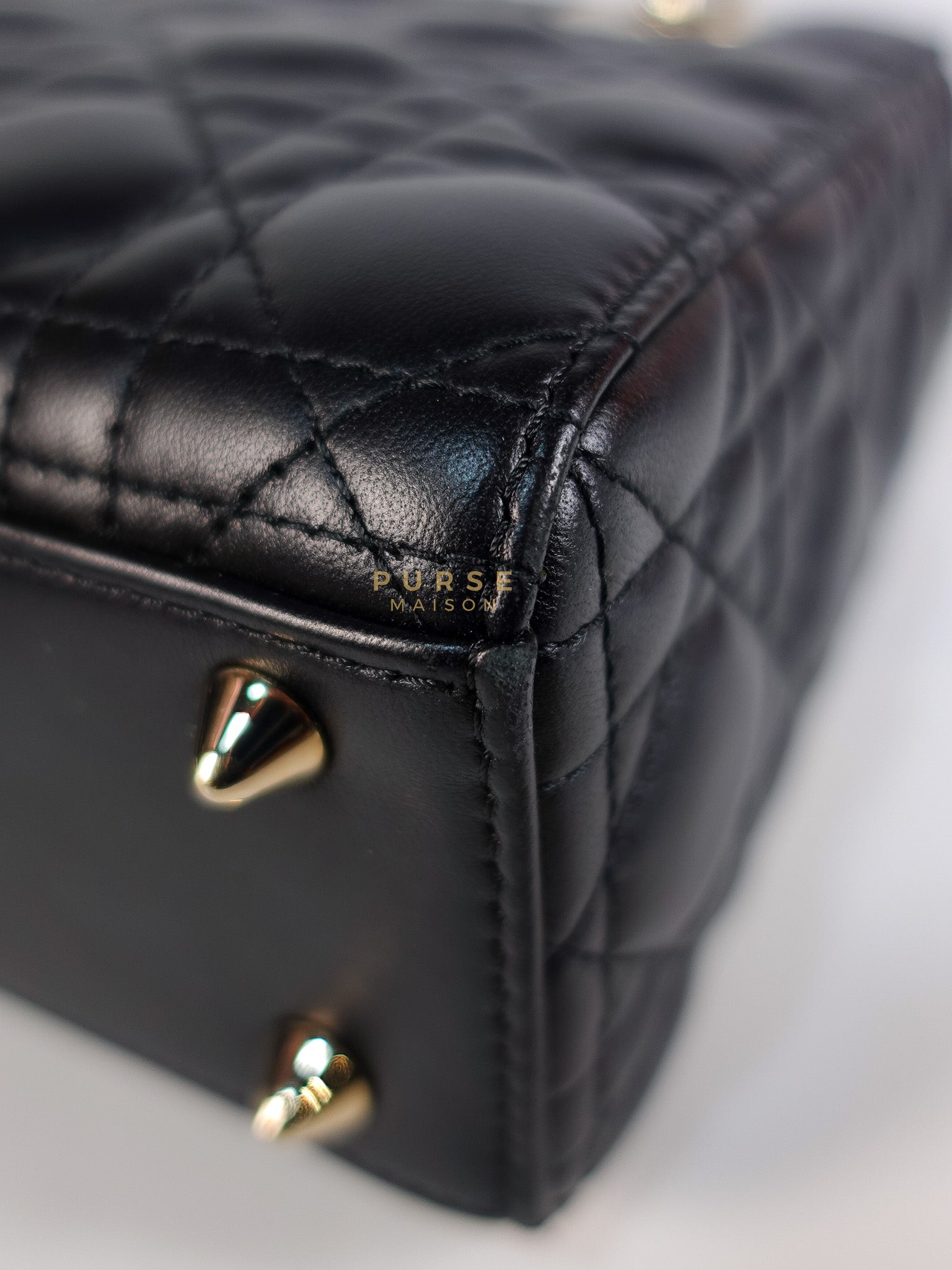 Lady Dior My ABCDior Small Bag in Black Quilted Lambskin Leather & Light Gold Hardware | Purse Maison Luxury Bags Shop