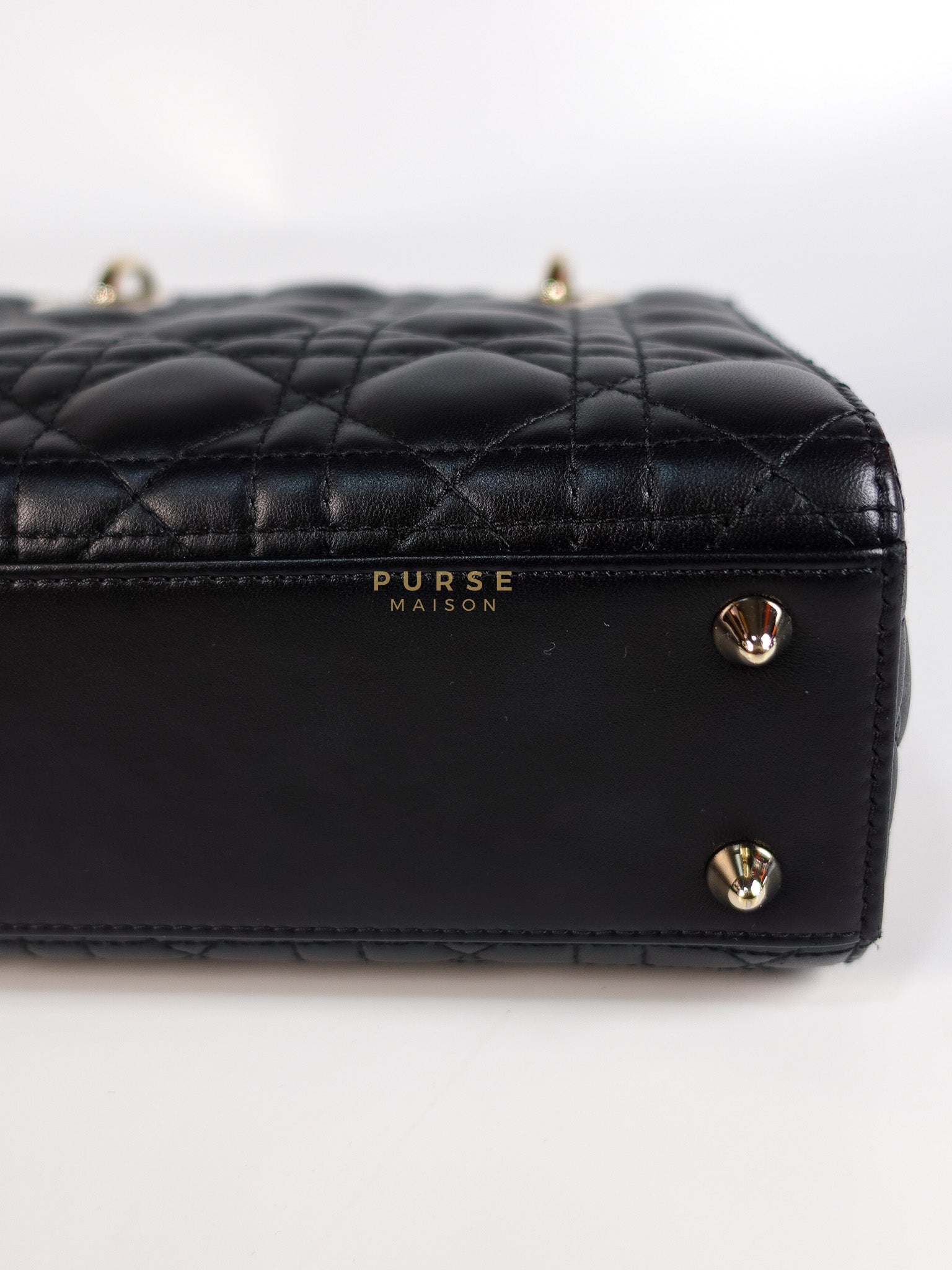 Lady Dior My ABCDior Small Bag in Black Quilted Lambskin Leather & Light Gold Hardware | Purse Maison Luxury Bags Shop