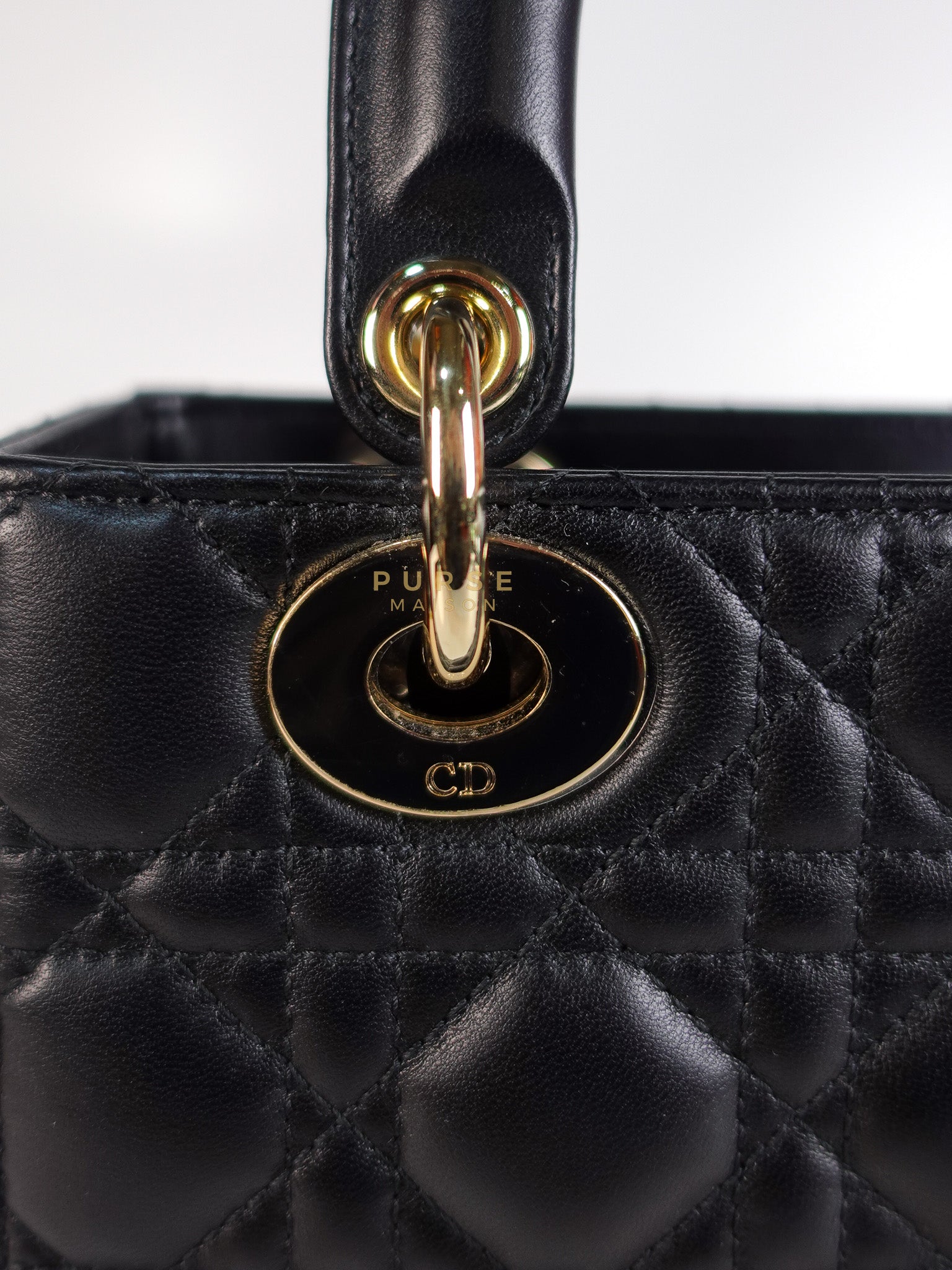 Lady Dior My ABCDior Small Bag in Black Quilted Lambskin Leather & Light Gold Hardware | Purse Maison Luxury Bags Shop