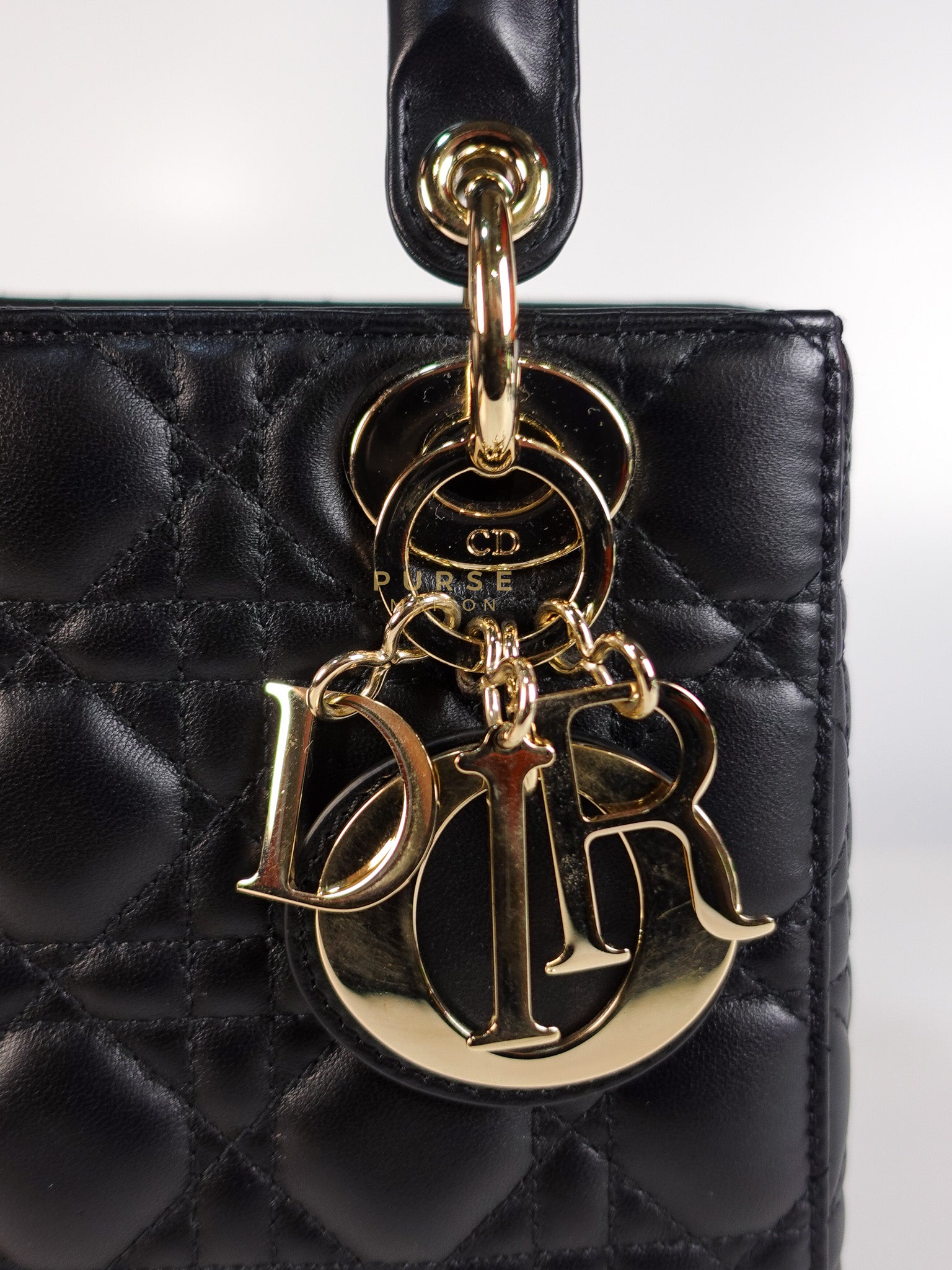 Lady Dior My ABCDior Small Bag in Black Quilted Lambskin Leather & Light Gold Hardware | Purse Maison Luxury Bags Shop