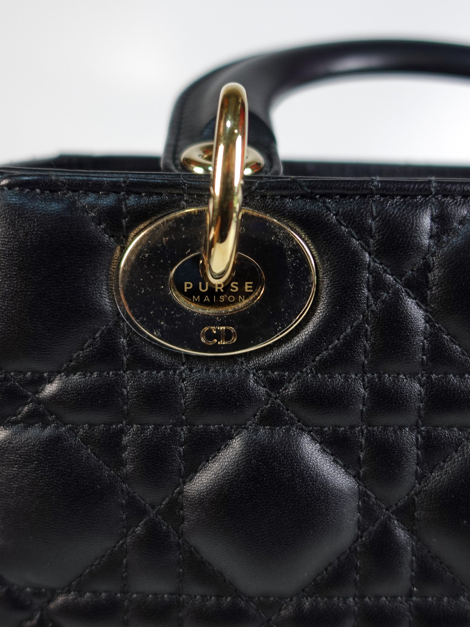 Lady Dior My ABCDior Small Bag in Black Quilted Lambskin Leather & Light Gold Hardware | Purse Maison Luxury Bags Shop