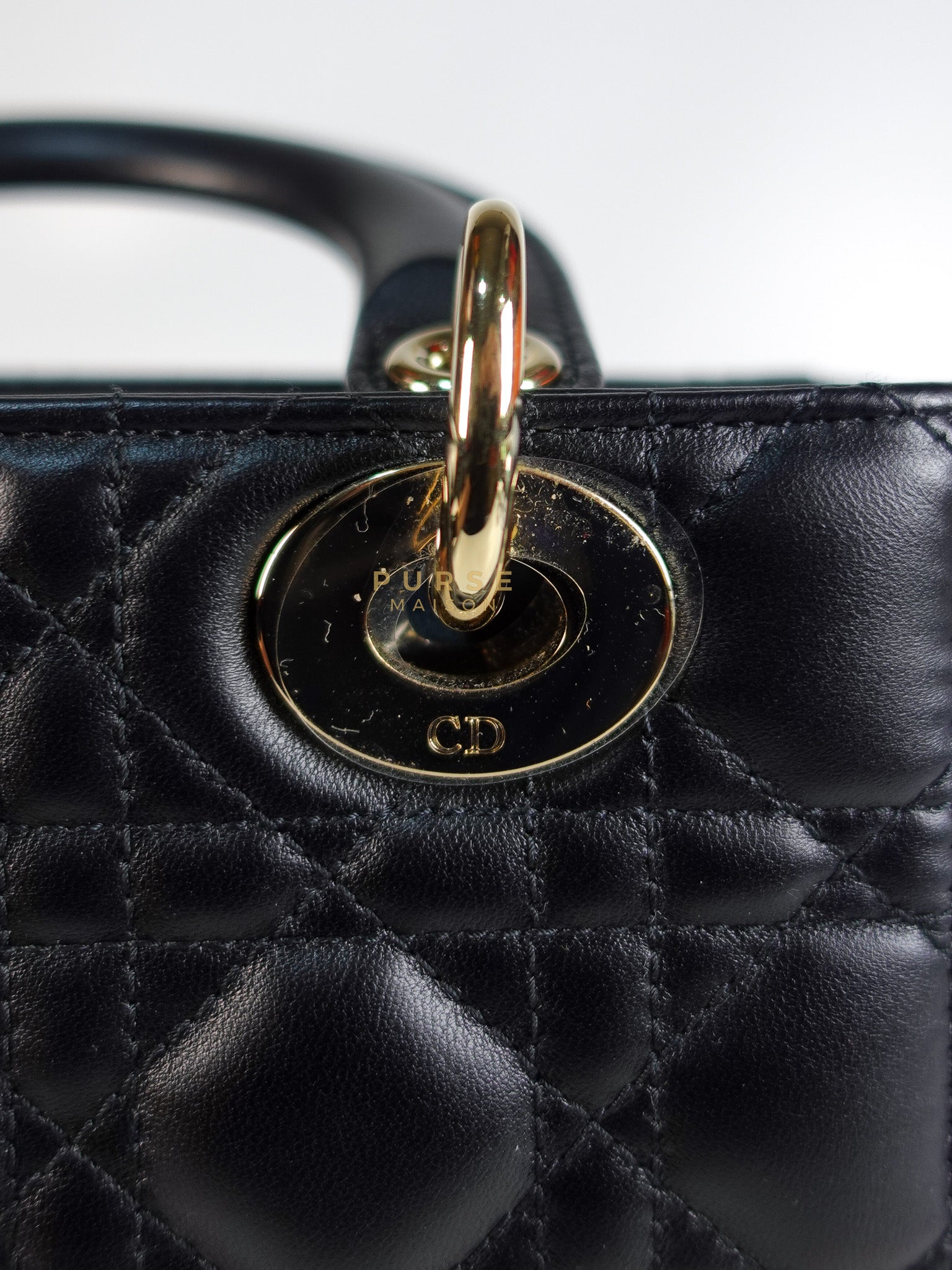 Lady Dior My ABCDior Small Bag in Black Quilted Lambskin Leather & Light Gold Hardware | Purse Maison Luxury Bags Shop