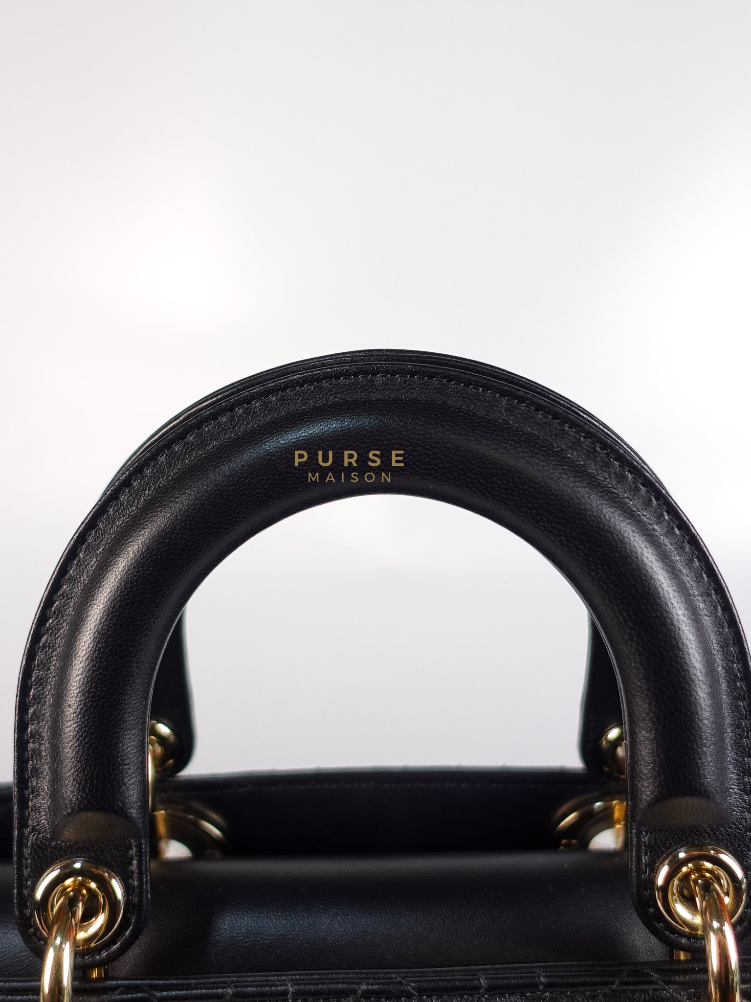 Lady Dior My ABCDior Small Bag in Black Quilted Lambskin Leather & Light Gold Hardware | Purse Maison Luxury Bags Shop