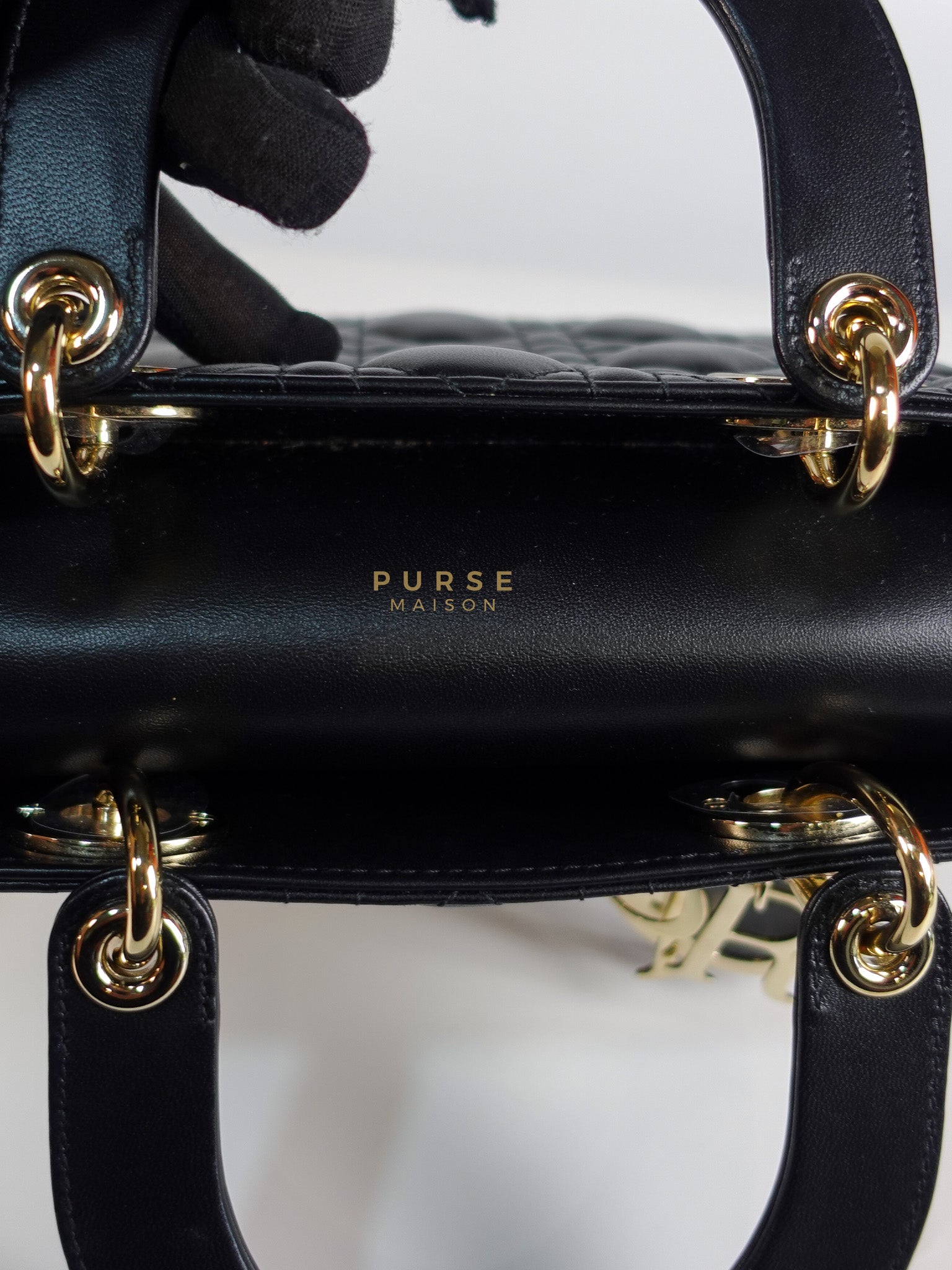 Lady Dior My ABCDior Small Bag in Black Quilted Lambskin Leather & Light Gold Hardware | Purse Maison Luxury Bags Shop