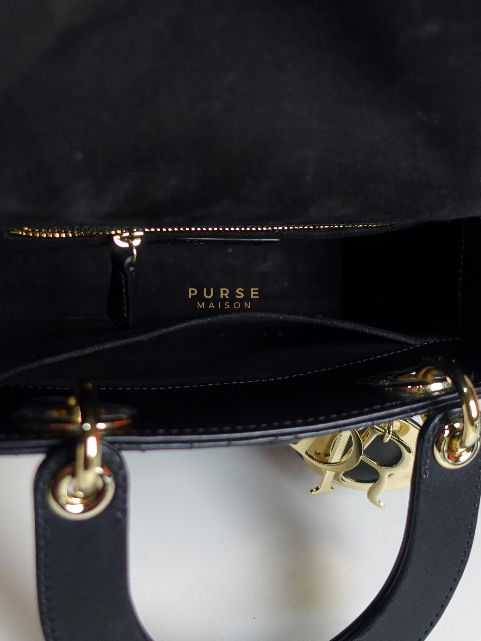 Lady Dior My ABCDior Small Bag in Black Quilted Lambskin Leather & Light Gold Hardware | Purse Maison Luxury Bags Shop