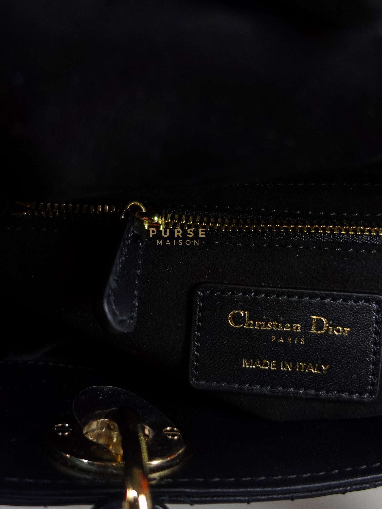 Lady Dior My ABCDior Small Bag in Black Quilted Lambskin Leather & Light Gold Hardware | Purse Maison Luxury Bags Shop