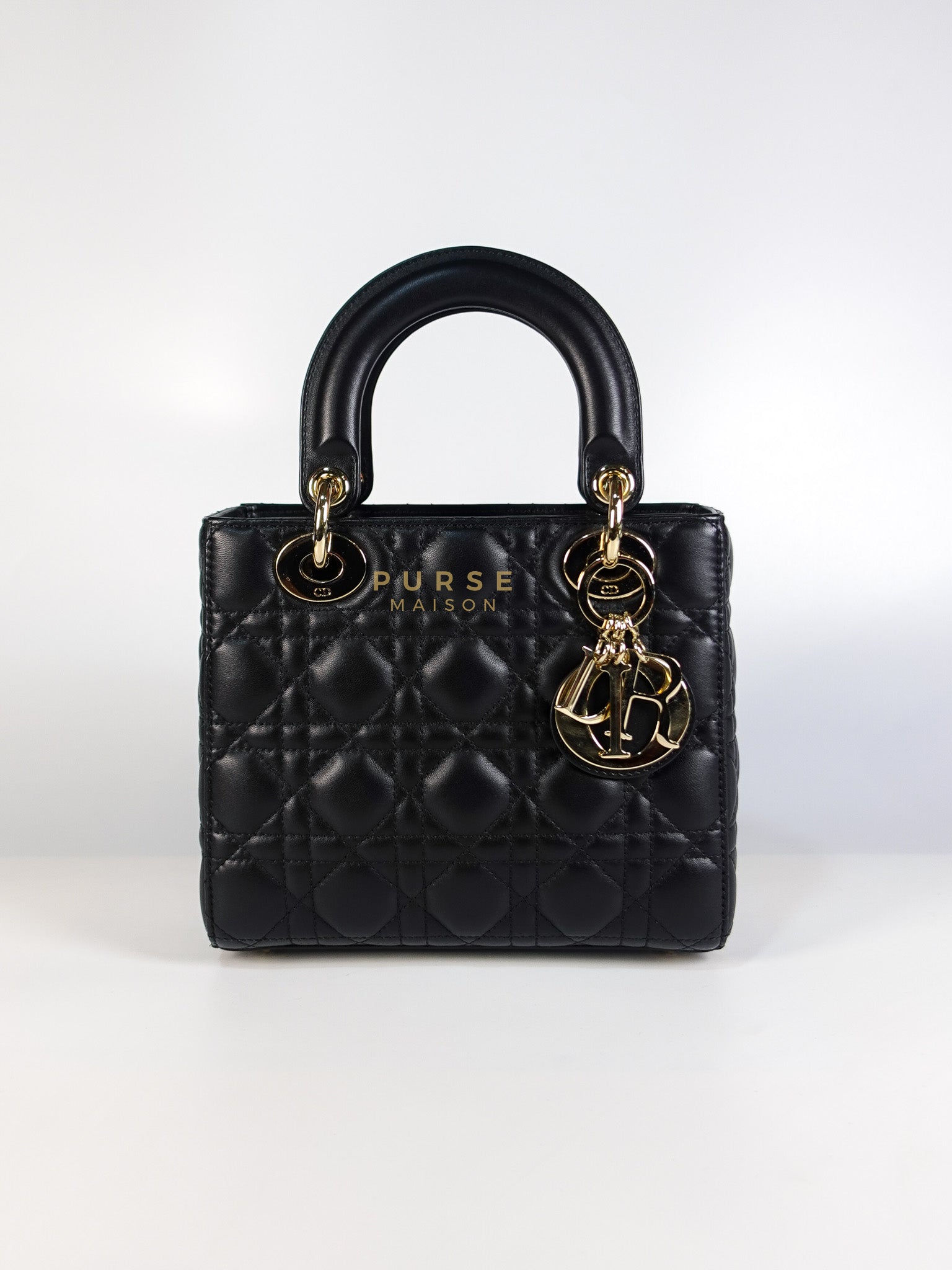 Lady Dior My ABCDior Small Bag in Black Quilted Lambskin Leather & Light Gold Hardware | Purse Maison Luxury Bags Shop