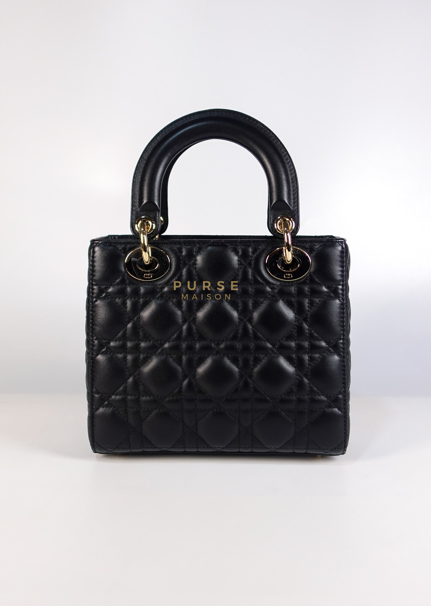 Lady Dior My ABCDior Small Bag in Black Quilted Lambskin Leather & Light Gold Hardware | Purse Maison Luxury Bags Shop