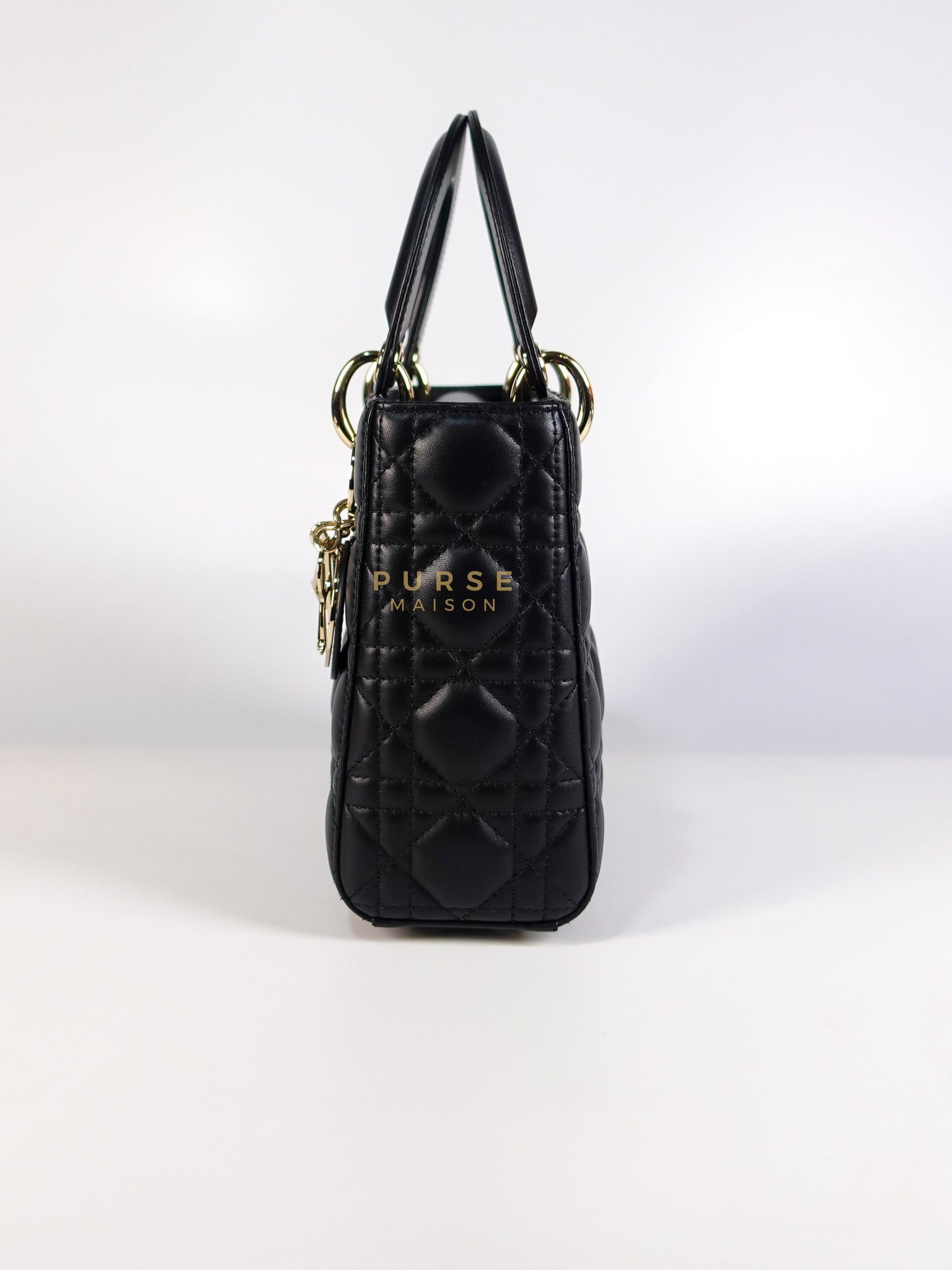 Lady Dior My ABCDior Small Bag in Black Quilted Lambskin Leather & Light Gold Hardware | Purse Maison Luxury Bags Shop