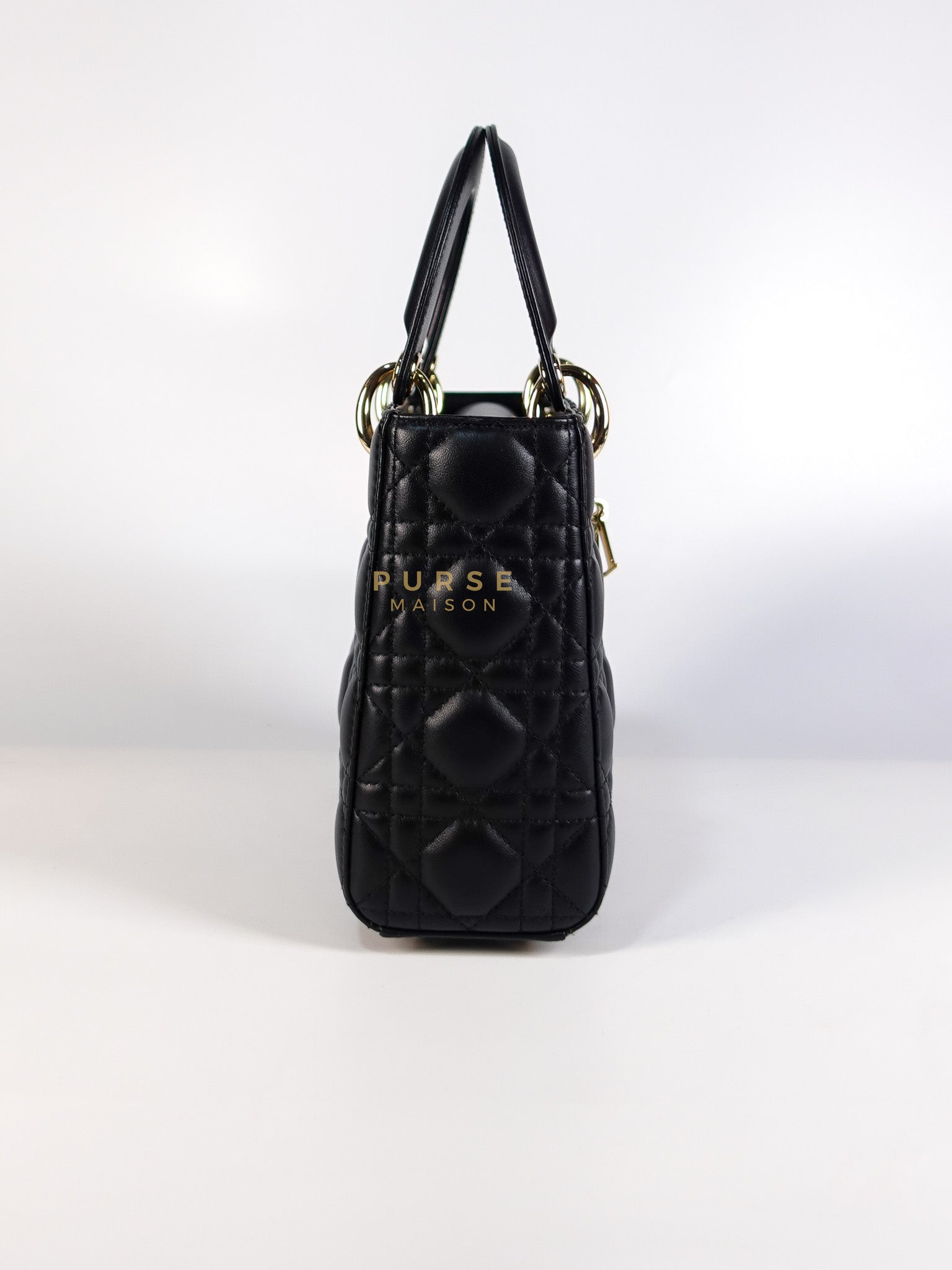 Lady Dior My ABCDior Small Bag in Black Quilted Lambskin Leather & Light Gold Hardware | Purse Maison Luxury Bags Shop