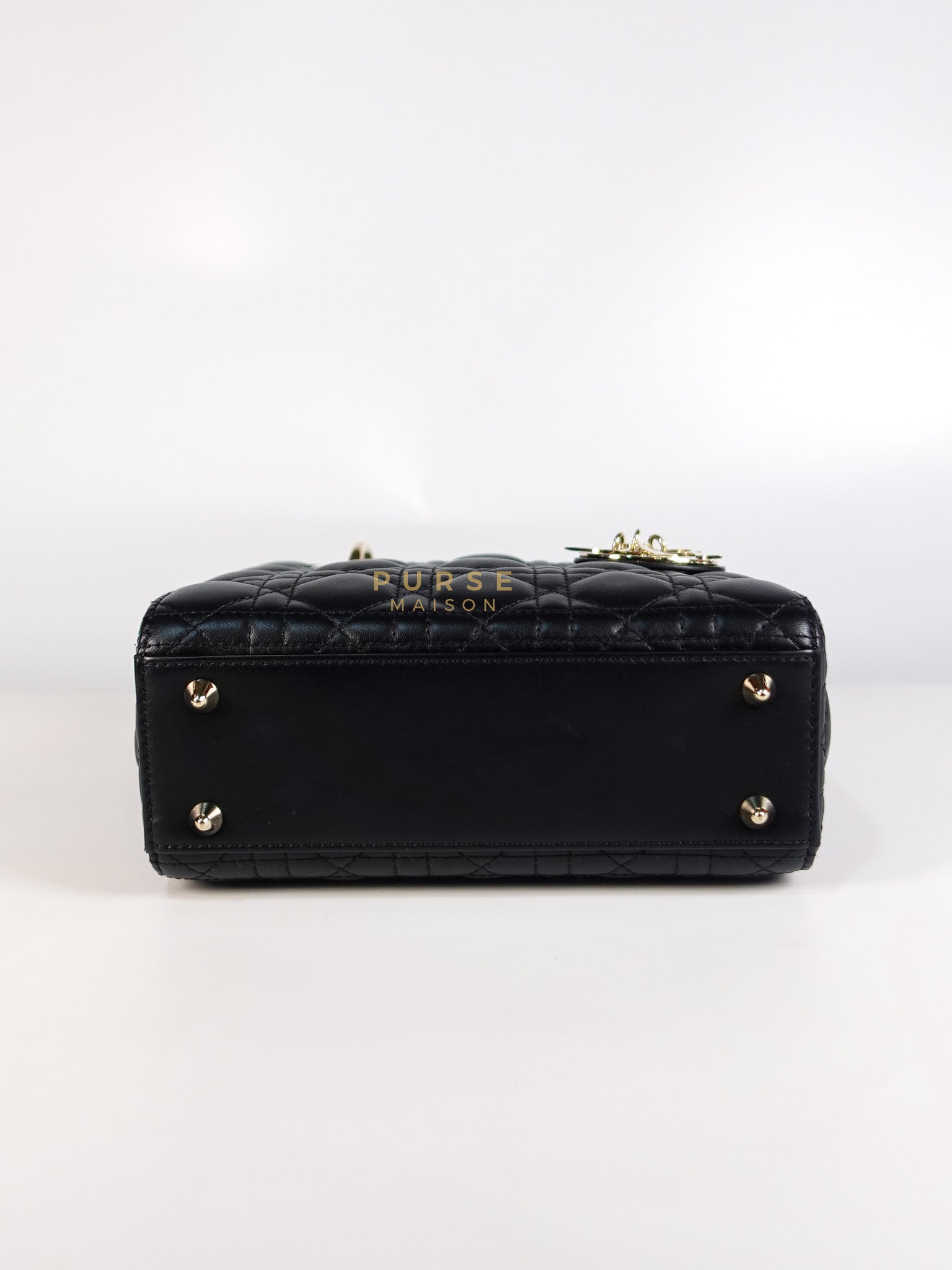 Lady Dior My ABCDior Small Bag in Black Quilted Lambskin Leather & Light Gold Hardware | Purse Maison Luxury Bags Shop