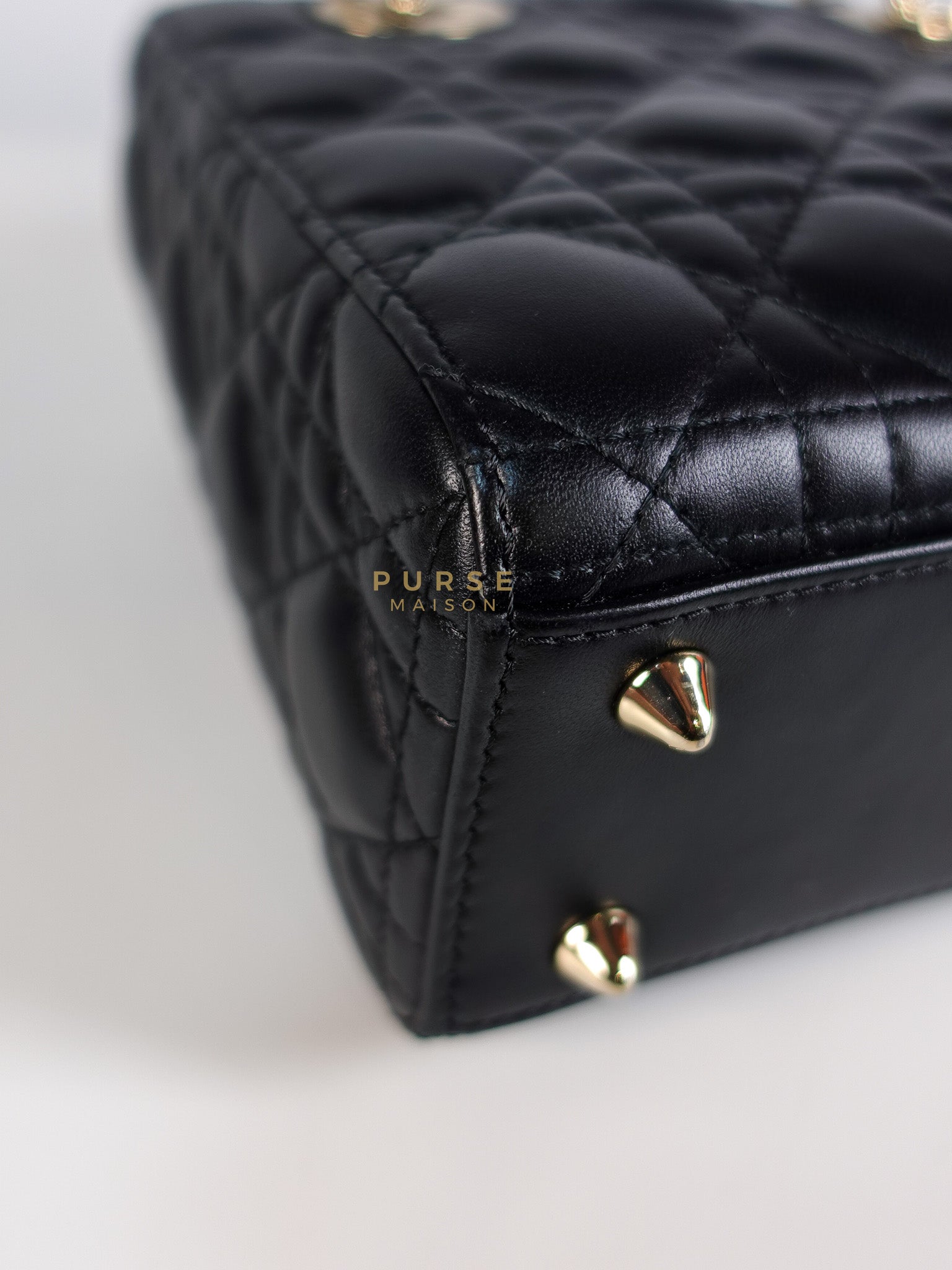 Lady Dior My ABCDior Small Bag in Black Quilted Lambskin Leather & Light Gold Hardware | Purse Maison Luxury Bags Shop
