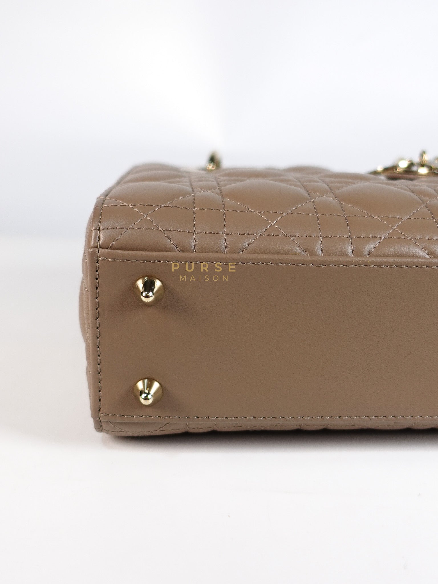 Lady Dior My ABCDior Small Bag in Taupe Quilted Lambskin Leather & Gold Hardware | Purse Maison Luxury Bags Shop