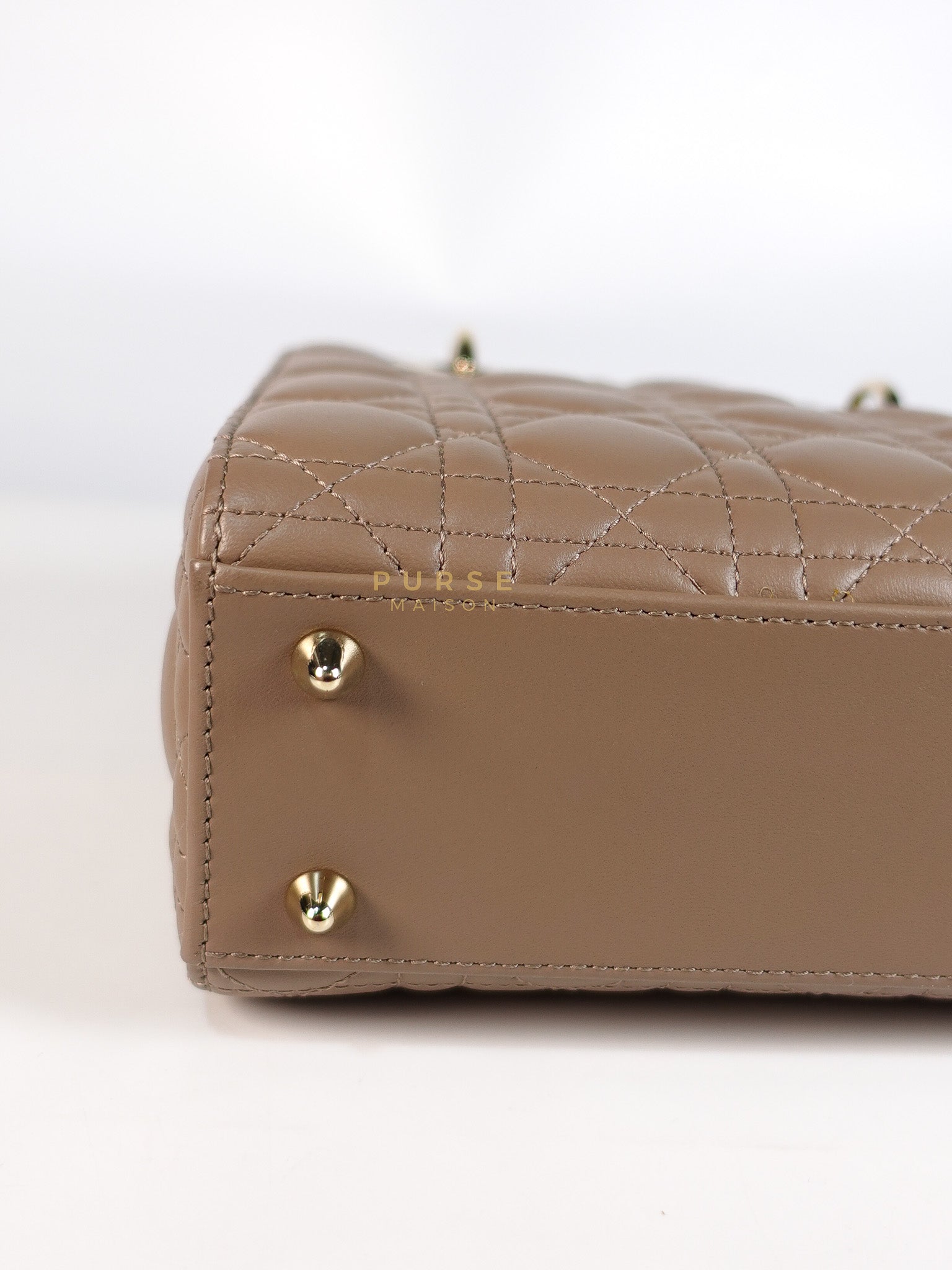Lady Dior My ABCDior Small Bag in Taupe Quilted Lambskin Leather & Gold Hardware | Purse Maison Luxury Bags Shop