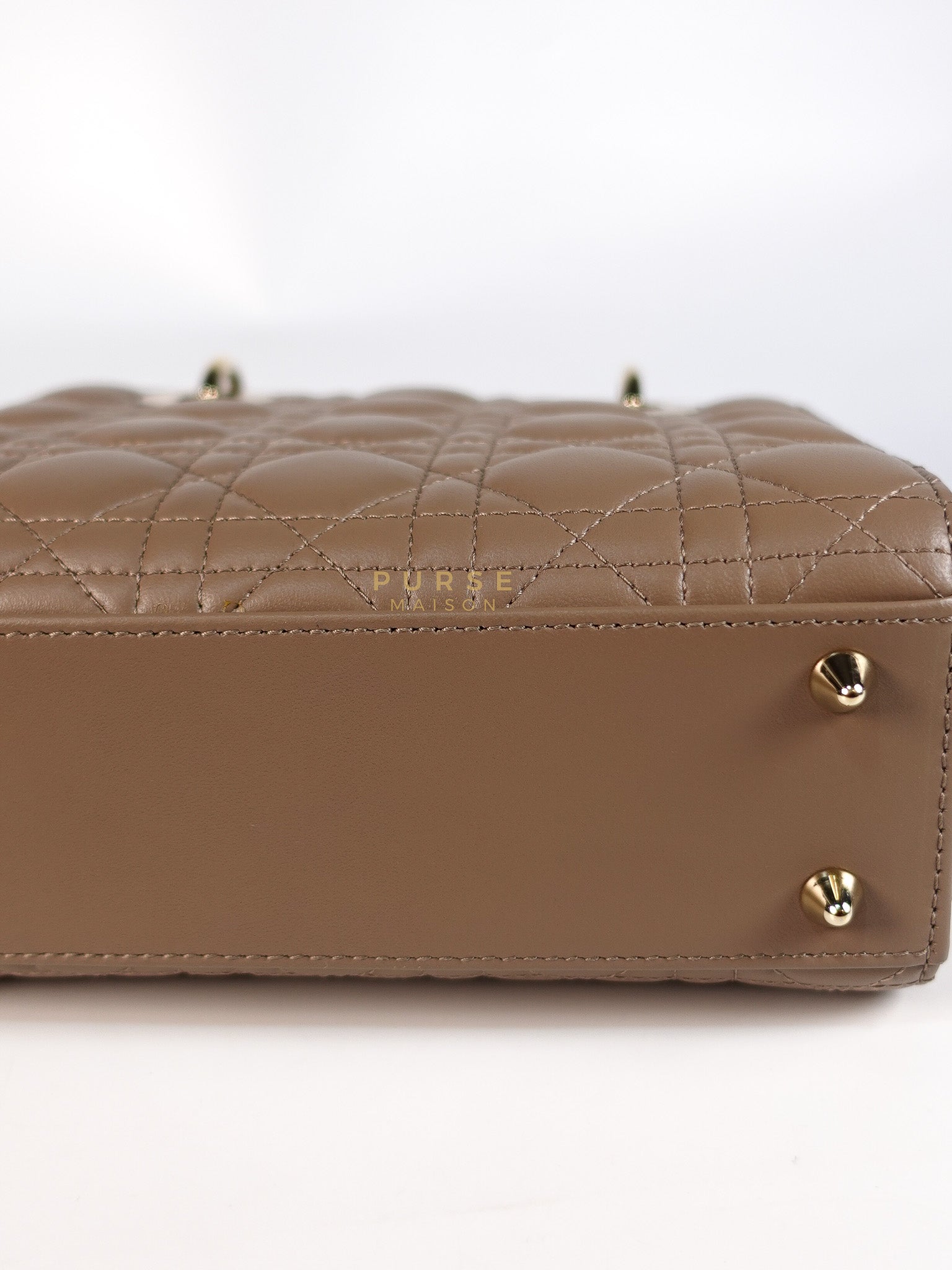 Lady Dior My ABCDior Small Bag in Taupe Quilted Lambskin Leather & Gold Hardware | Purse Maison Luxury Bags Shop