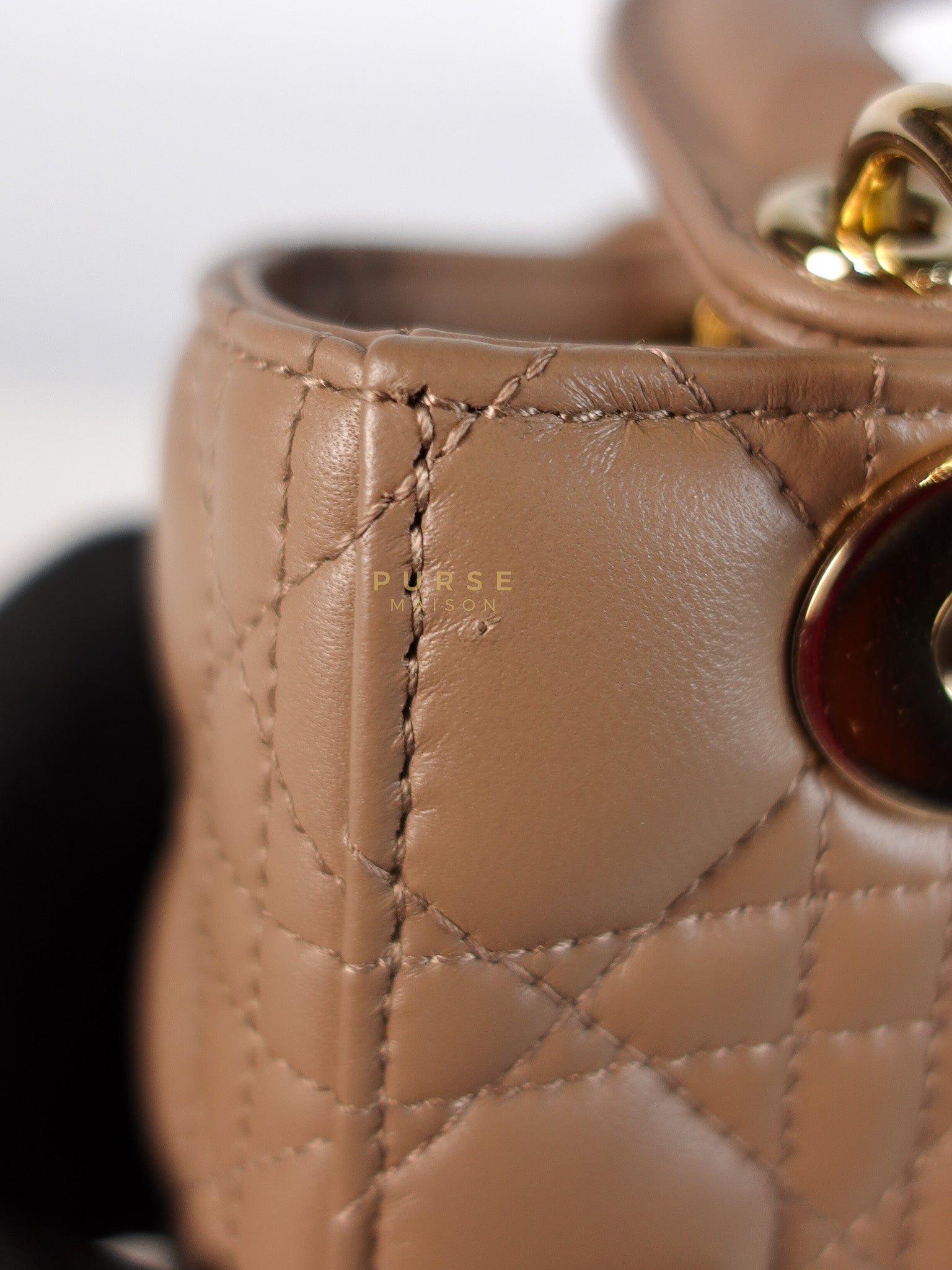 Lady Dior My ABCDior Small Bag in Taupe Quilted Lambskin Leather & Gold Hardware | Purse Maison Luxury Bags Shop