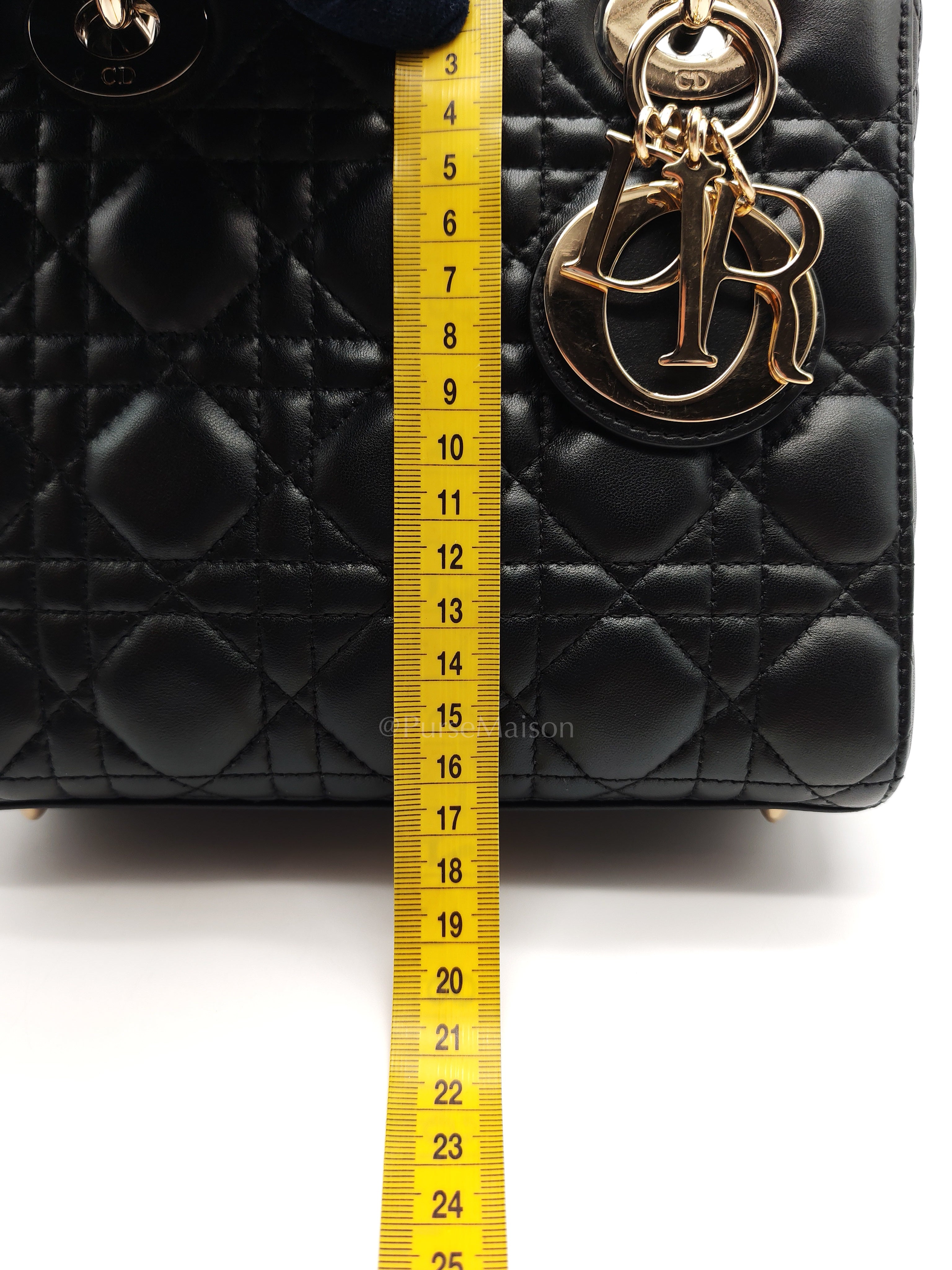 Lady Dior My ABCDior Small in Black Quilted Cannage Lambskin Leather & Light Gold Hardware | Purse Maison Luxury Bags Shop