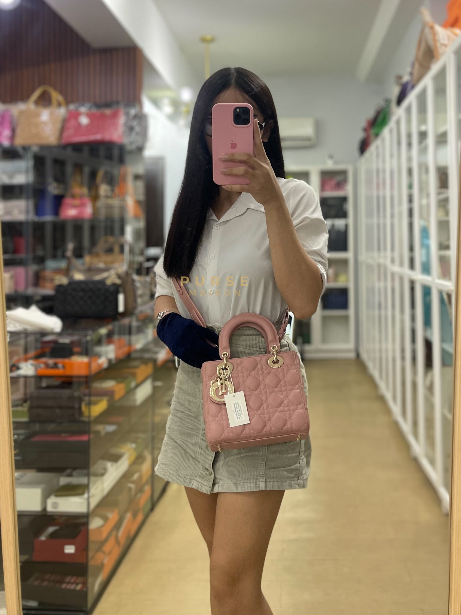 Lady Dior My ABCDior Small Pink Cannage in Lambskin Calfskin Leather | Purse Maison Luxury Bags Shop