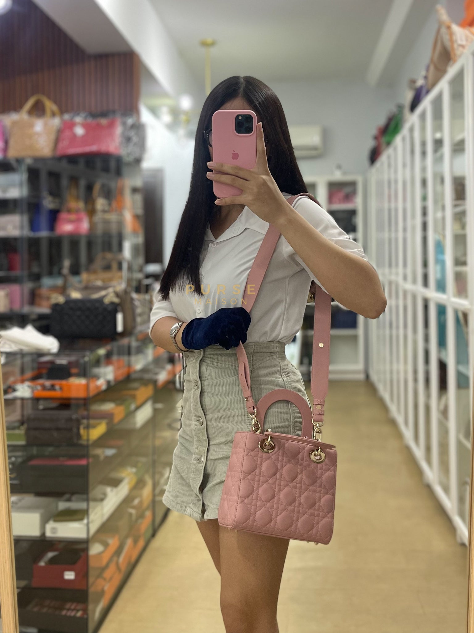 Lady Dior My ABCDior Small Pink Cannage in Lambskin Calfskin Leather | Purse Maison Luxury Bags Shop