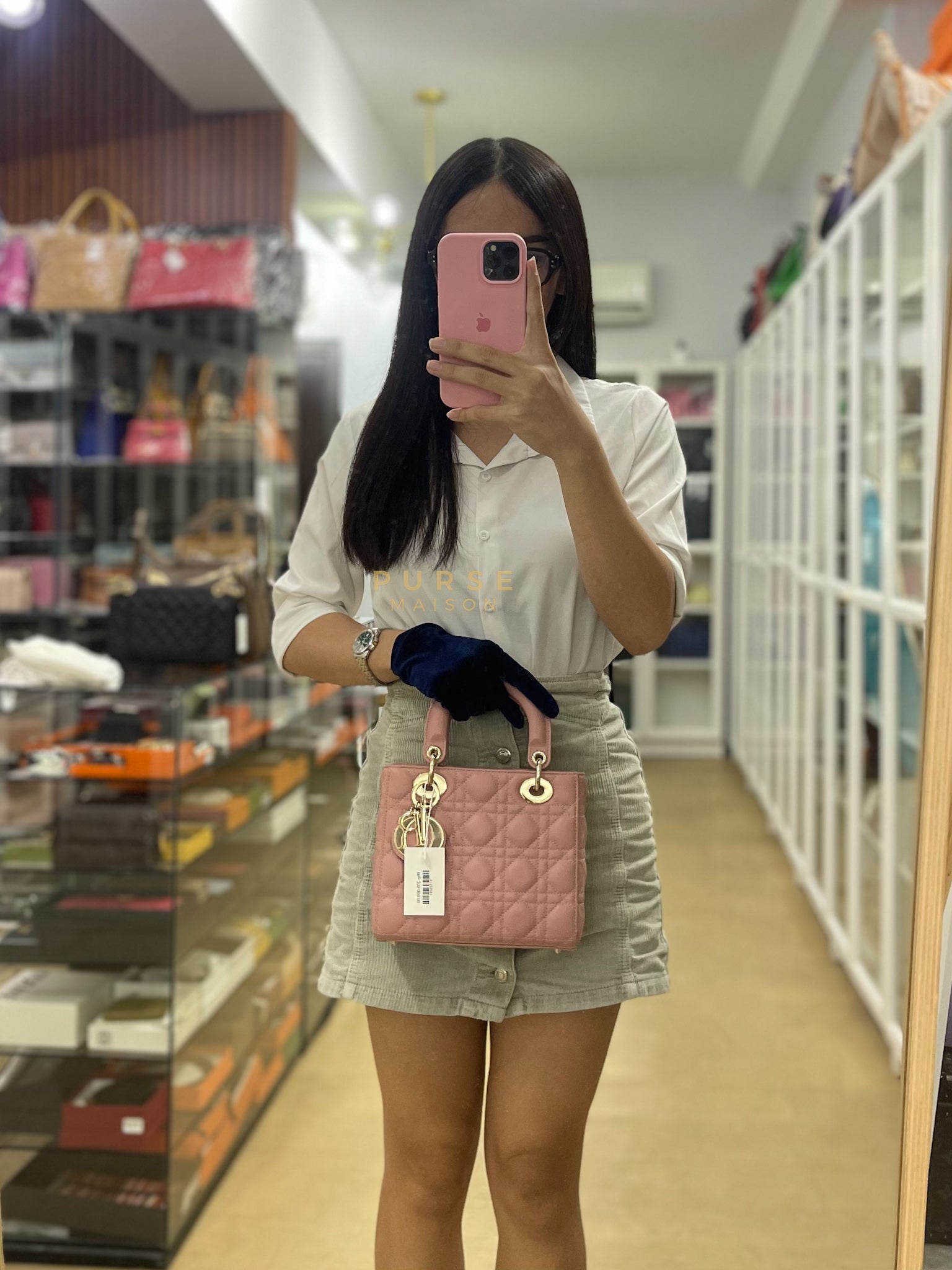 Lady Dior My ABCDior Small Pink Cannage in Lambskin Calfskin Leather | Purse Maison Luxury Bags Shop