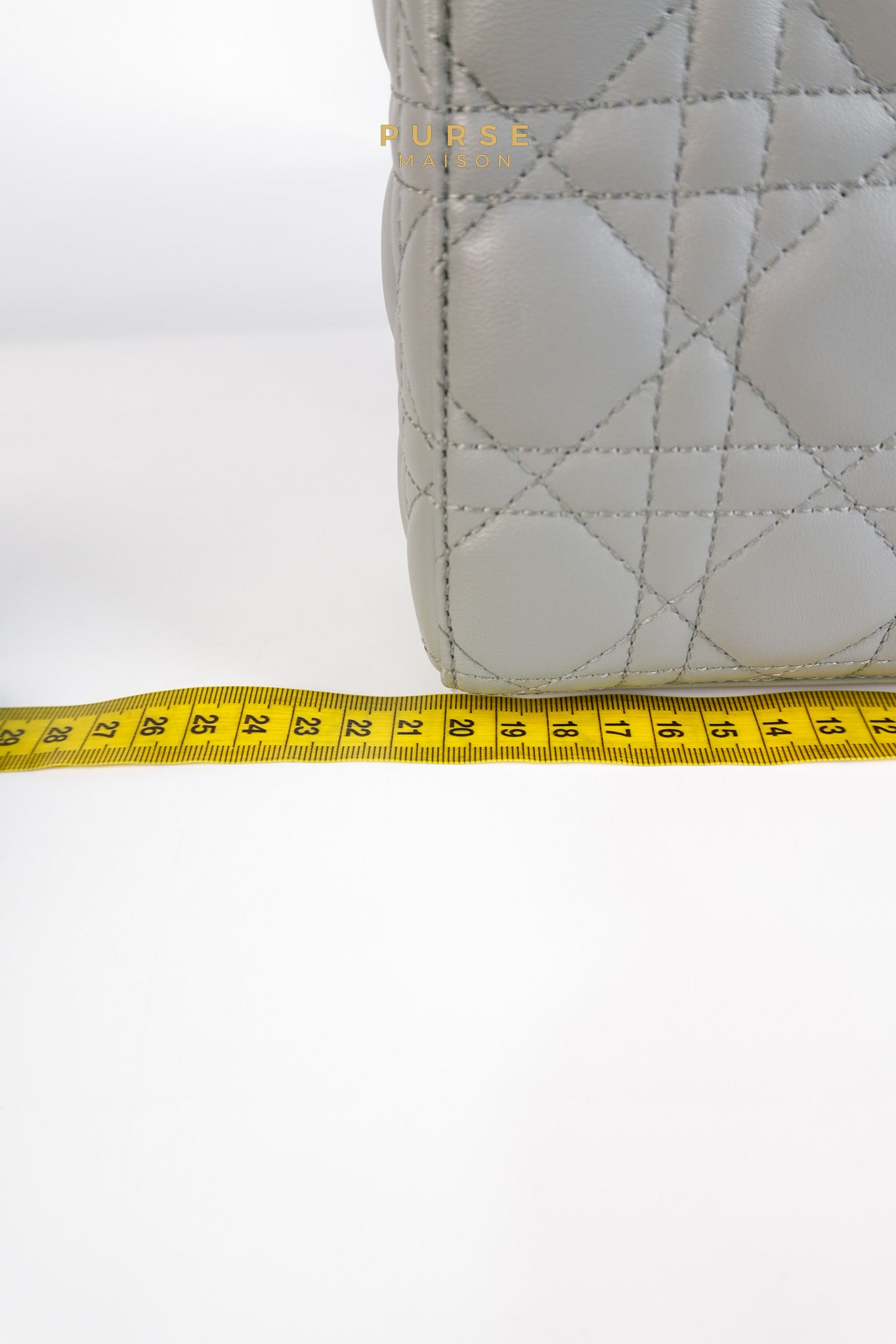 Lady Dior MyABCDior Small in Gray Cannage Lambskin Leather and Light Gold Hardware | Purse Maison Luxury Bags Shop