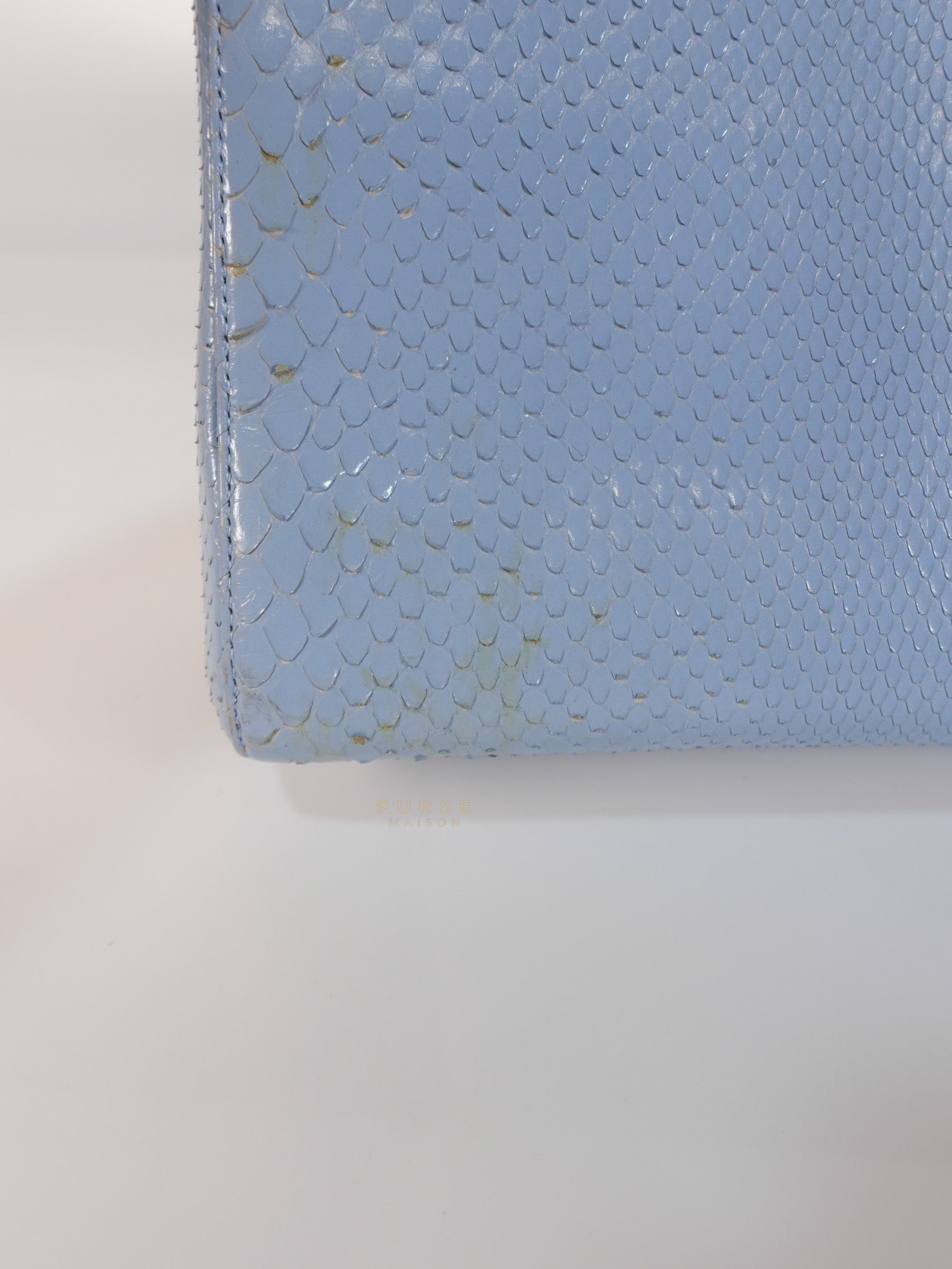 Lady Dior Python Small in Sky Blue Silver Hardware | Purse Maison Luxury Bags Shop
