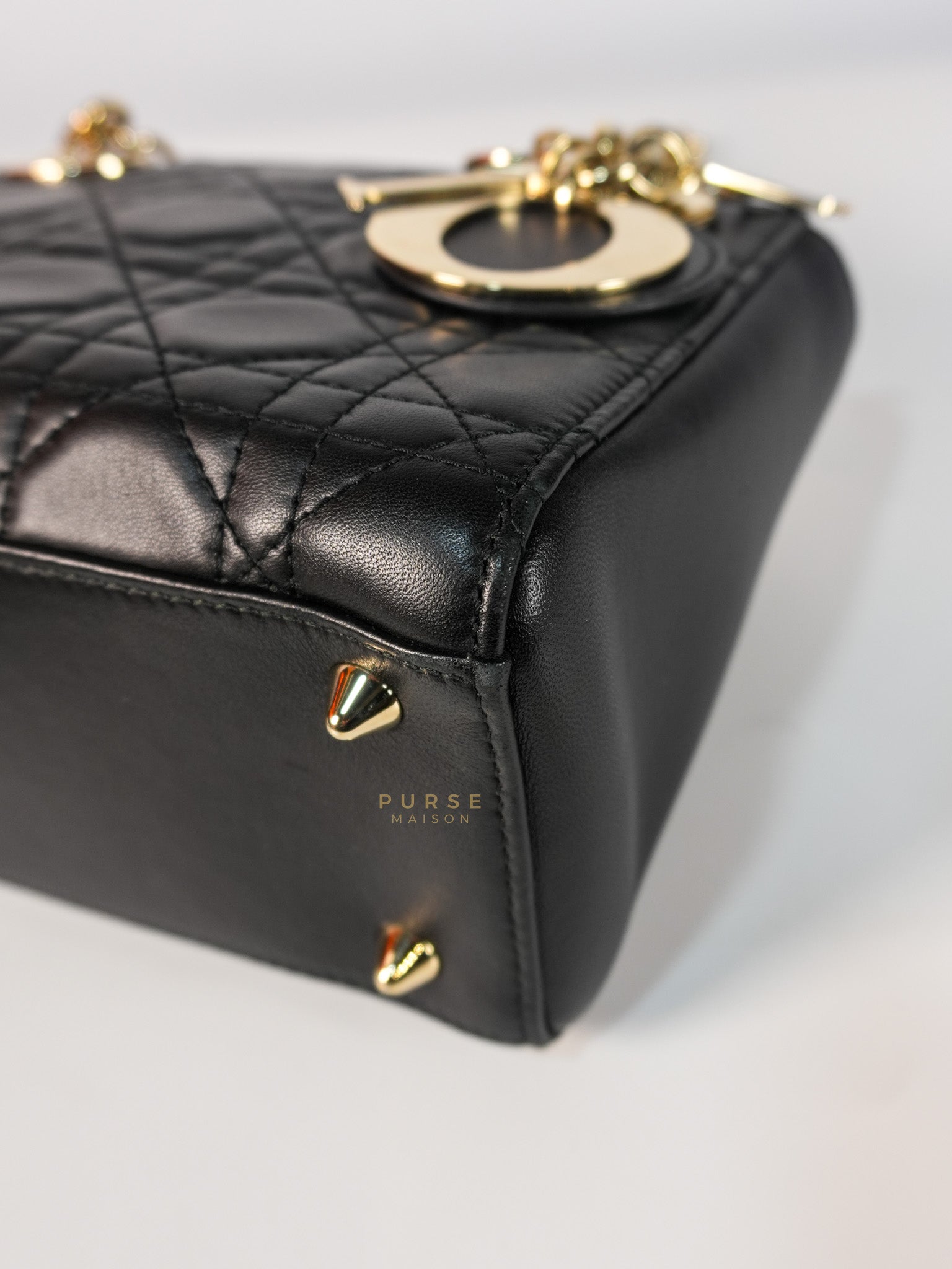 Lady Dior Small Double Chain in Black Cannage Lambskin Leather Limited Edition | Purse Maison Luxury Bags Shop