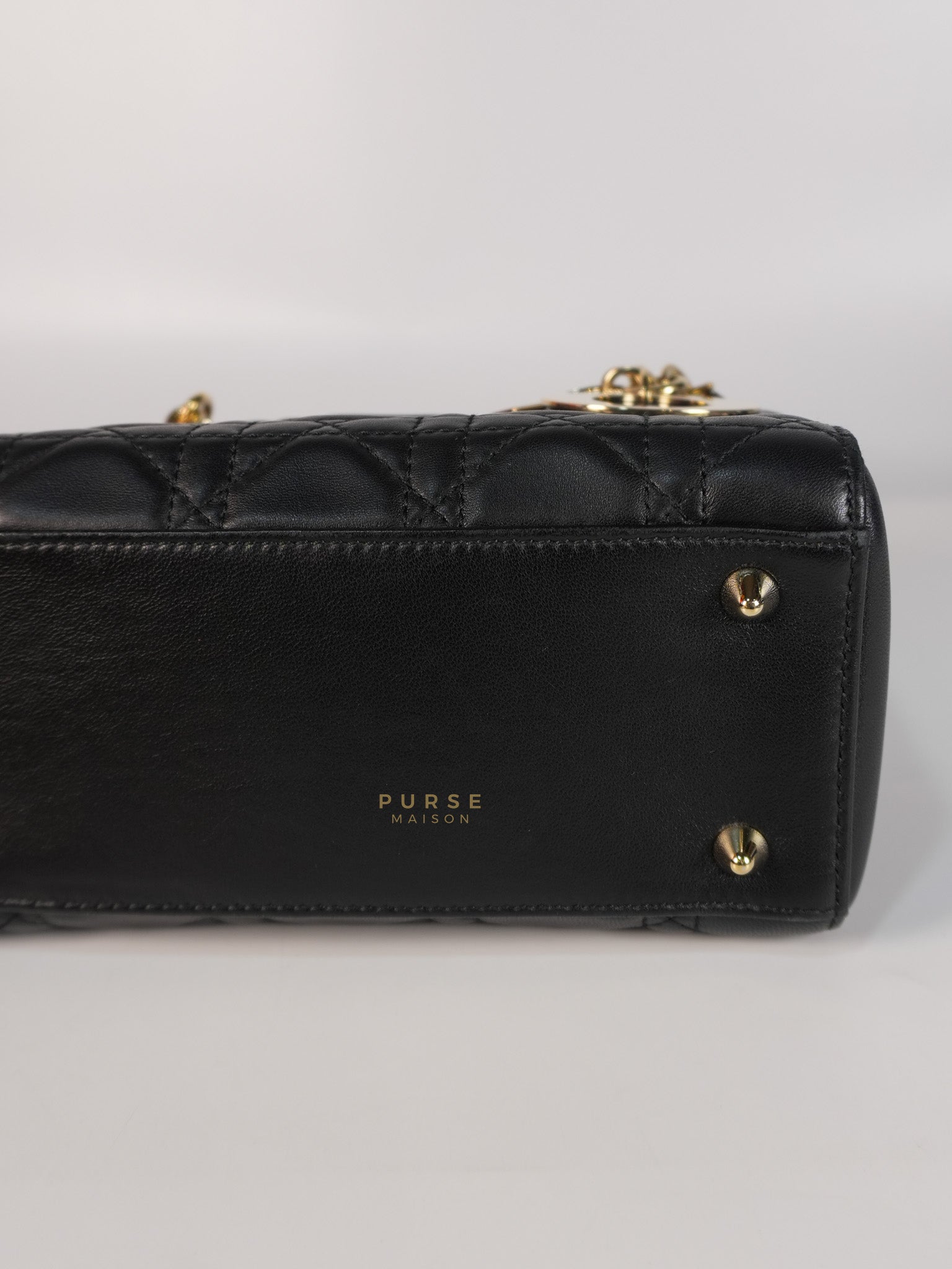 Lady Dior Small Double Chain in Black Cannage Lambskin Leather Limited Edition | Purse Maison Luxury Bags Shop