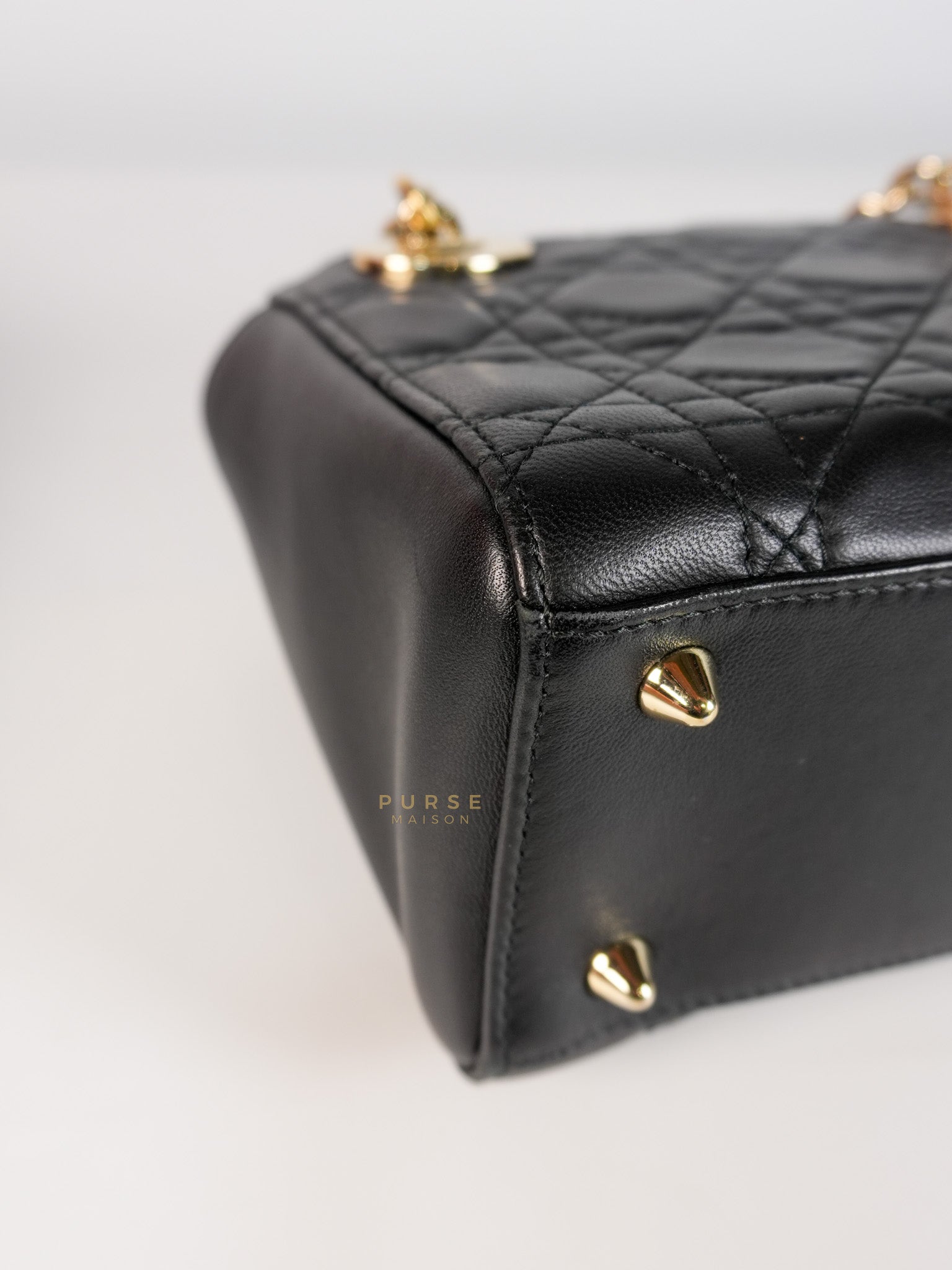 Lady Dior Small Double Chain in Black Cannage Lambskin Leather Limited Edition | Purse Maison Luxury Bags Shop