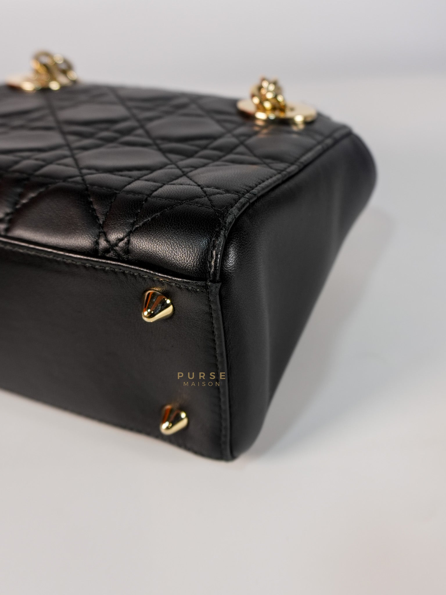 Lady Dior Small Double Chain in Black Cannage Lambskin Leather Limited Edition | Purse Maison Luxury Bags Shop