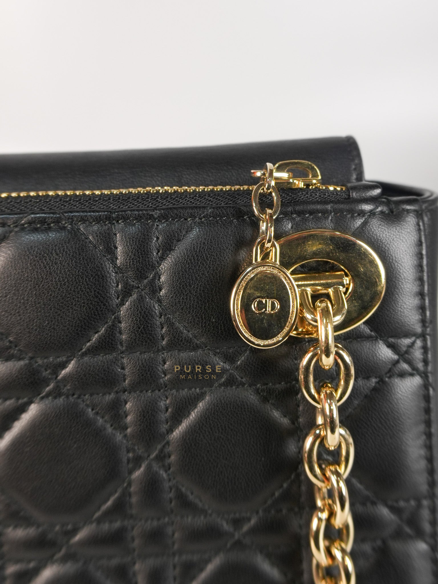 Lady Dior Small Double Chain in Black Cannage Lambskin Leather Limited Edition | Purse Maison Luxury Bags Shop