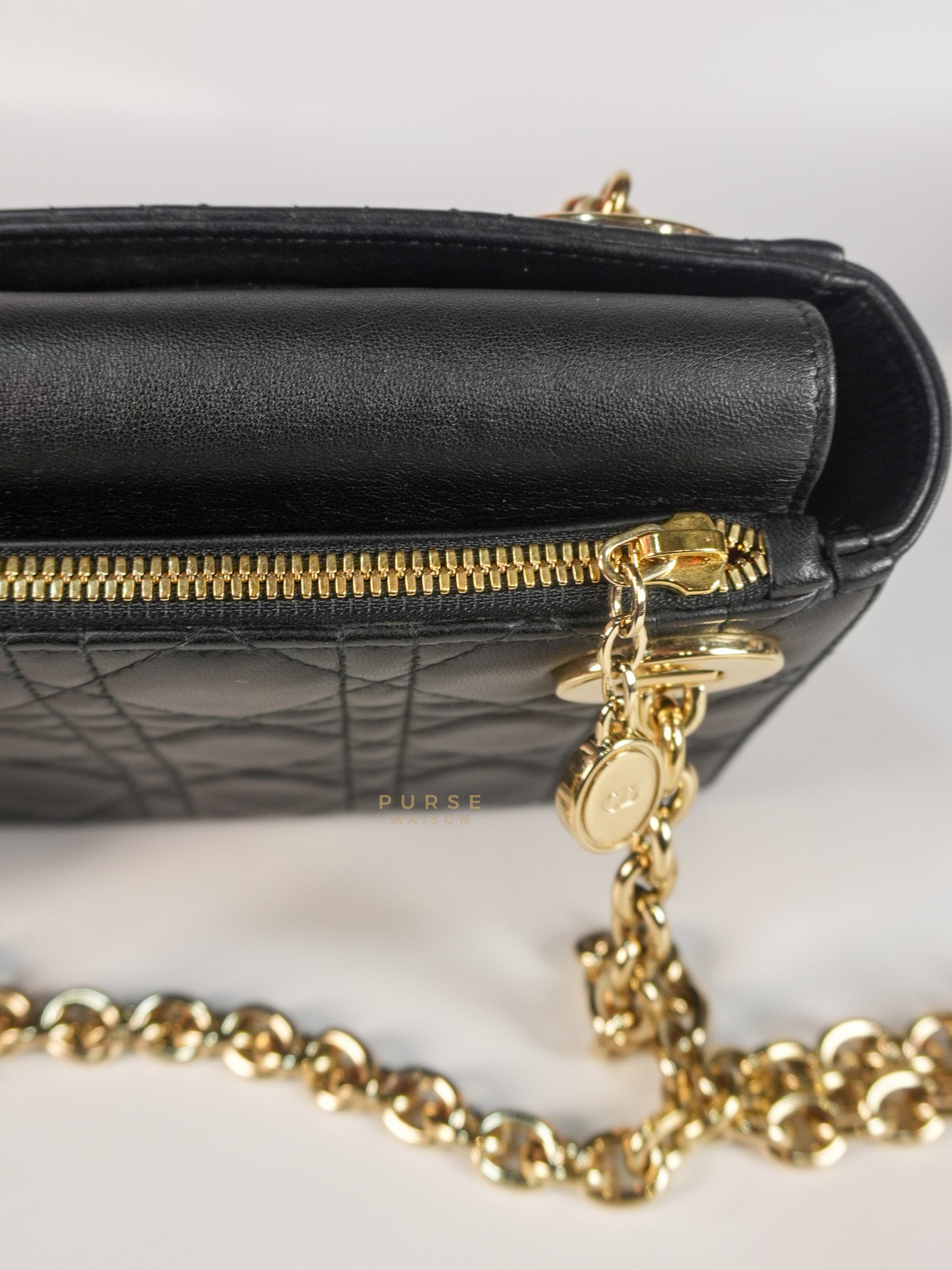 Lady Dior Small Double Chain in Black Cannage Lambskin Leather Limited Edition | Purse Maison Luxury Bags Shop