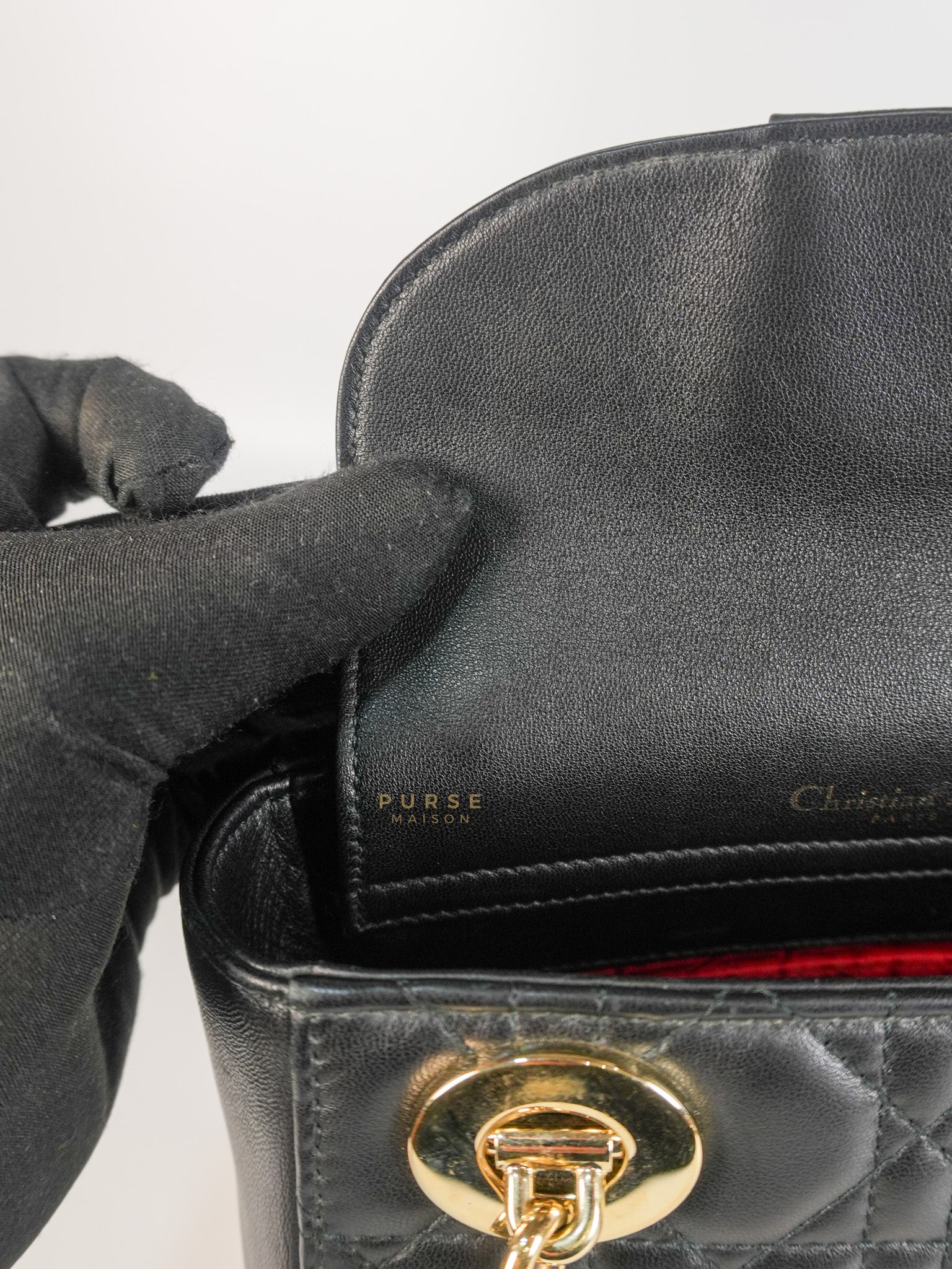 Lady Dior Small Double Chain in Black Cannage Lambskin Leather Limited Edition | Purse Maison Luxury Bags Shop