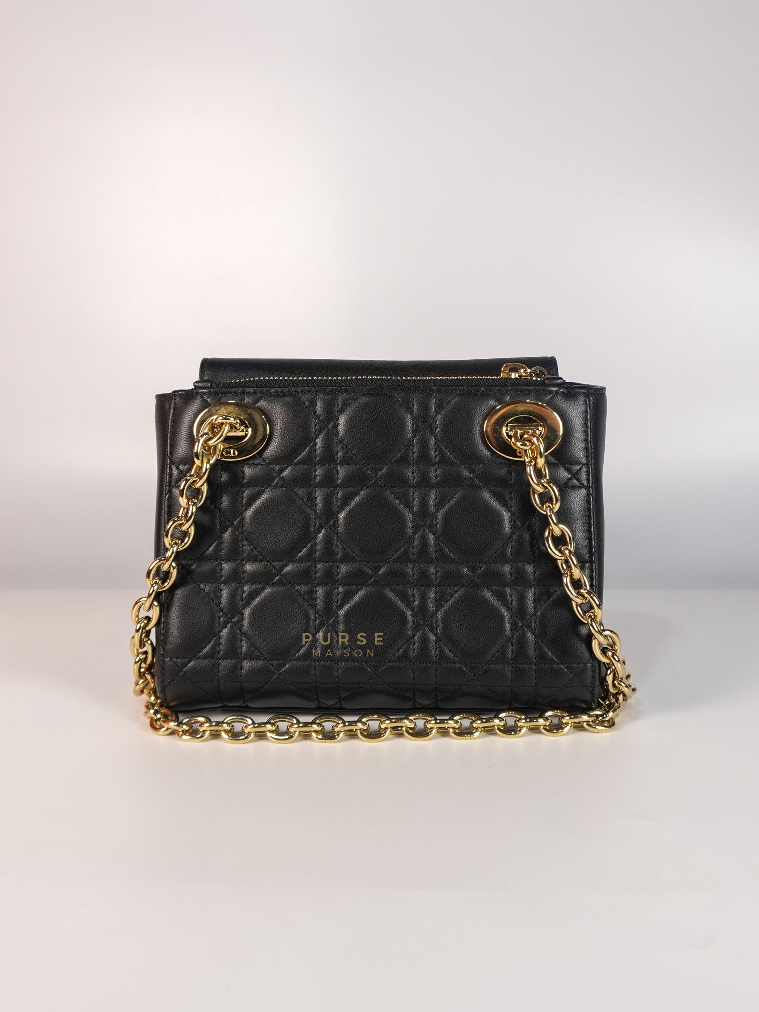 Lady Dior Small Double Chain in Black Cannage Lambskin Leather Limited Edition | Purse Maison Luxury Bags Shop